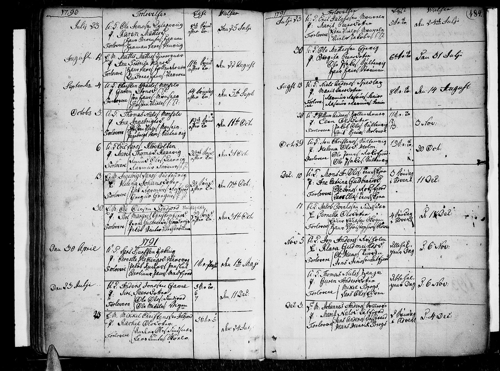 Lenvik sokneprestembete, SATØ/S-1310/H/Ha/Haa/L0002kirke: Parish register (official) no. 2, 1784-1820, p. 184