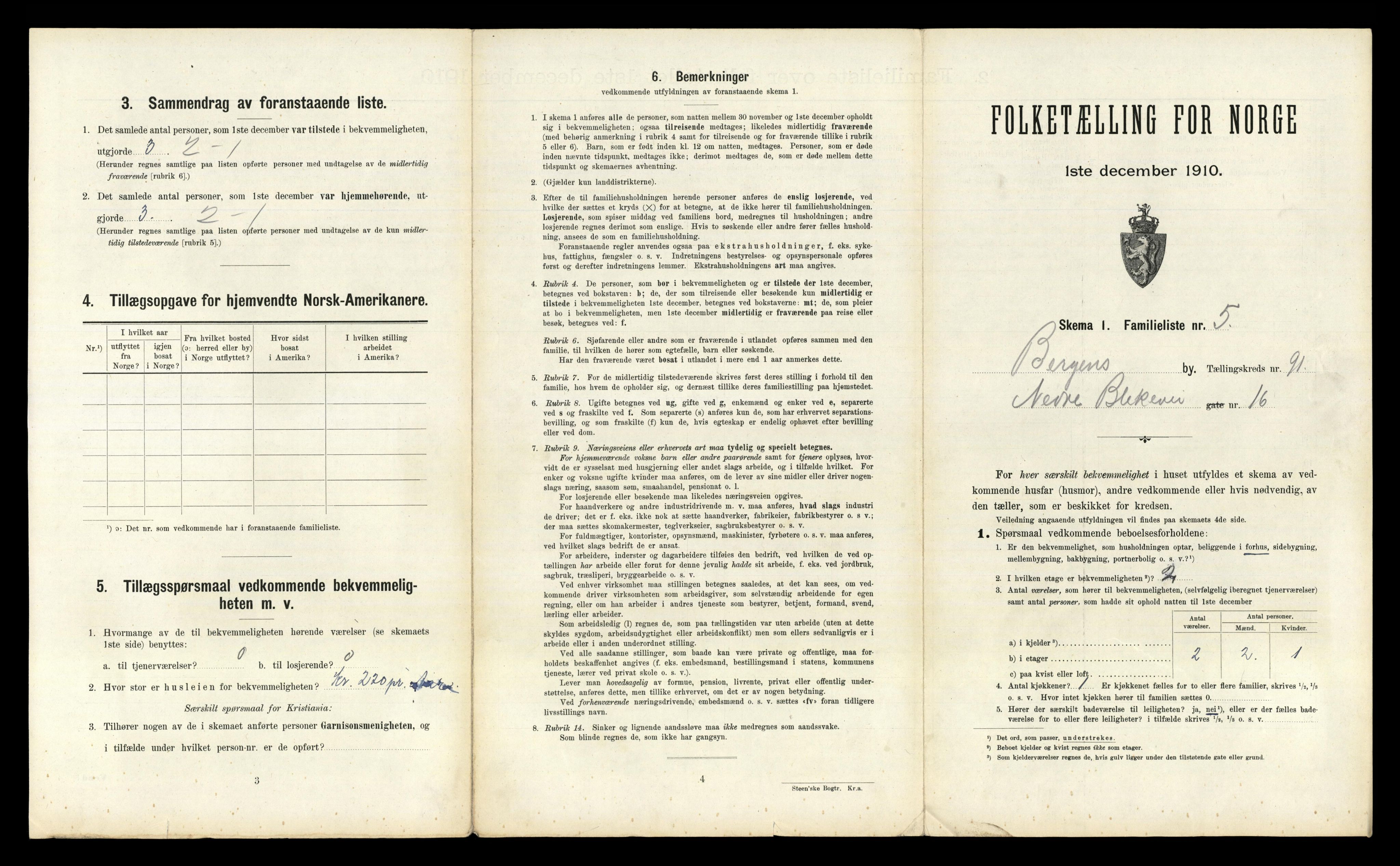 RA, 1910 census for Bergen, 1910, p. 32219