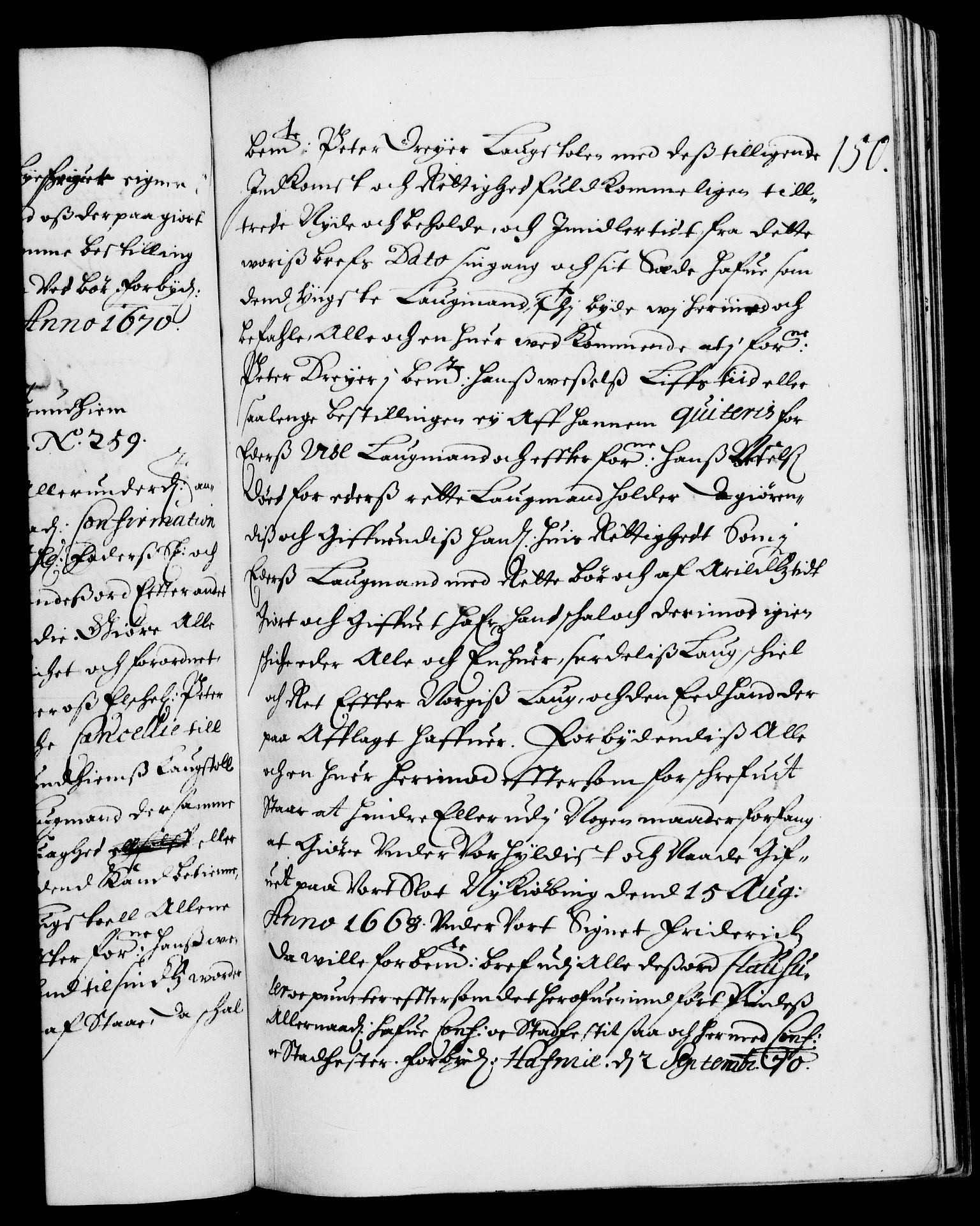 Danske Kanselli 1572-1799, RA/EA-3023/F/Fc/Fca/Fcaa/L0011: Norske registre (mikrofilm), 1670-1673, p. 150a