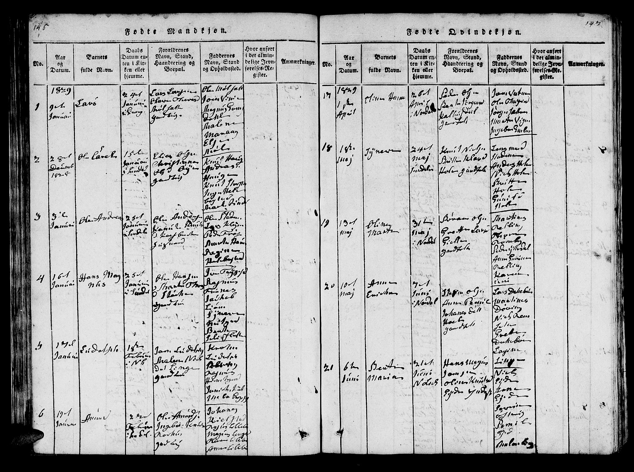 Ministerialprotokoller, klokkerbøker og fødselsregistre - Møre og Romsdal, SAT/A-1454/519/L0246: Parish register (official) no. 519A05, 1817-1834, p. 146-147