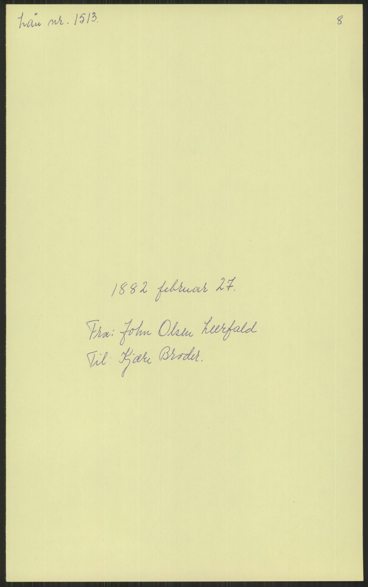 Samlinger til kildeutgivelse, Amerikabrevene, AV/RA-EA-4057/F/L0034: Innlån fra Nord-Trøndelag, 1838-1914, p. 133