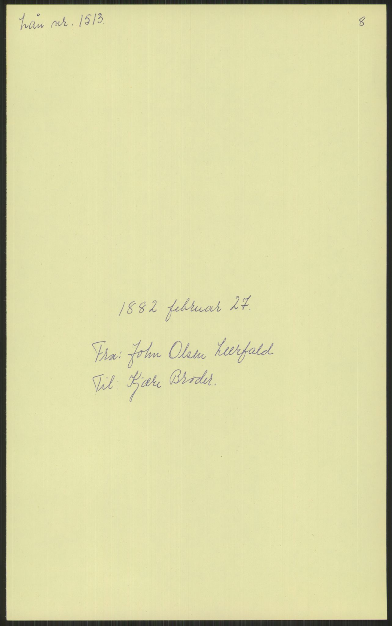 Samlinger til kildeutgivelse, Amerikabrevene, RA/EA-4057/F/L0034: Innlån fra Nord-Trøndelag, 1838-1914, p. 133