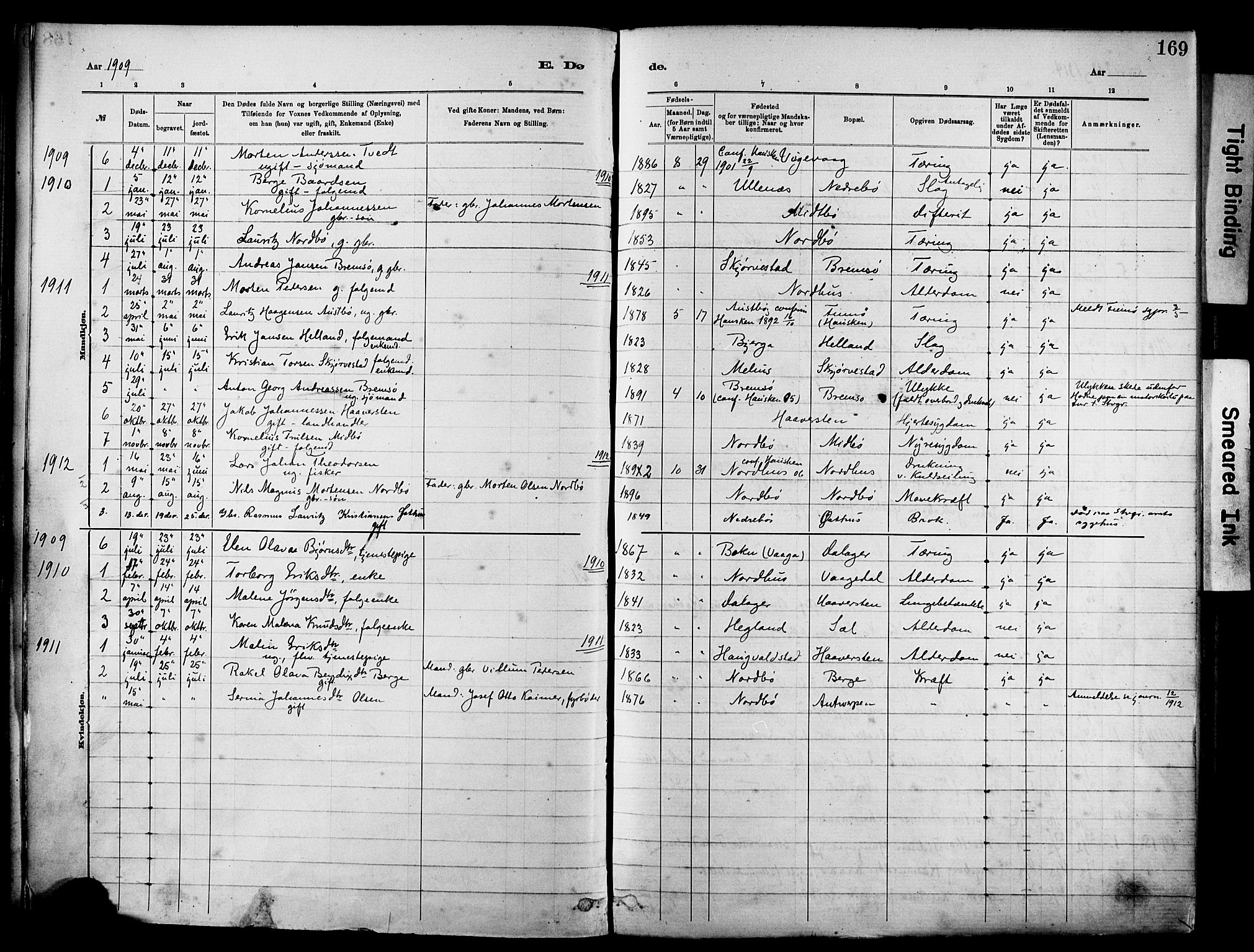 Rennesøy sokneprestkontor, SAST/A -101827/H/Ha/Haa/L0012: Parish register (official) no. A 13, 1885-1917, p. 169