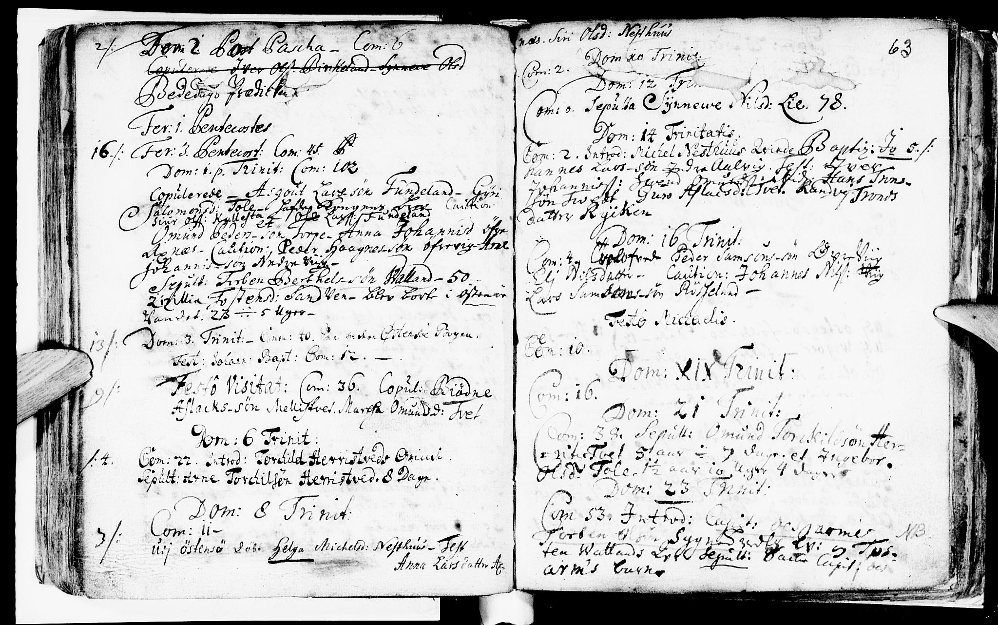 Kvam sokneprestembete, AV/SAB-A-76201/H/Haa: Parish register (official) no. A 2, 1696-1741, p. 63