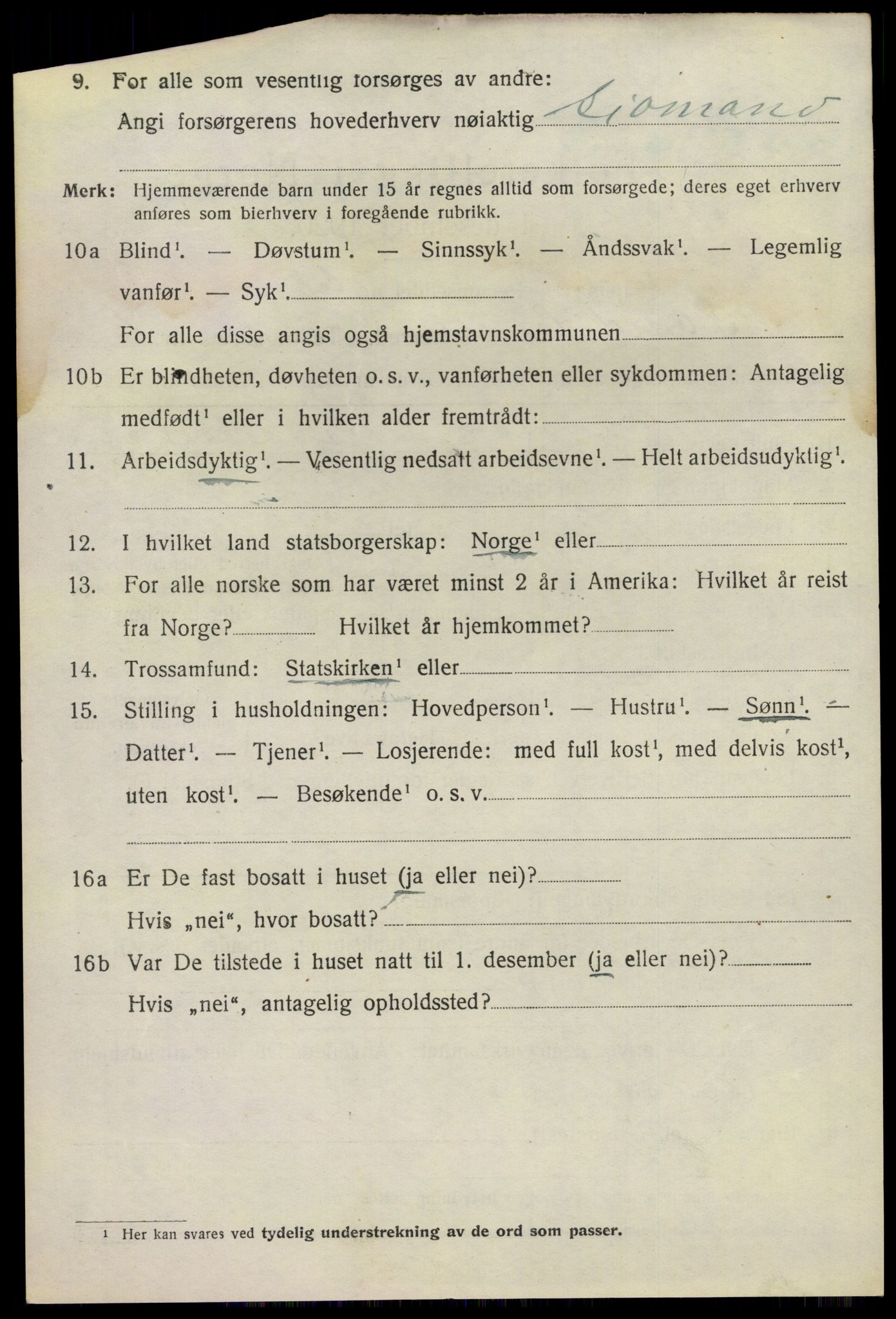 SAKO, 1920 census for Sandeherred, 1920, p. 10299