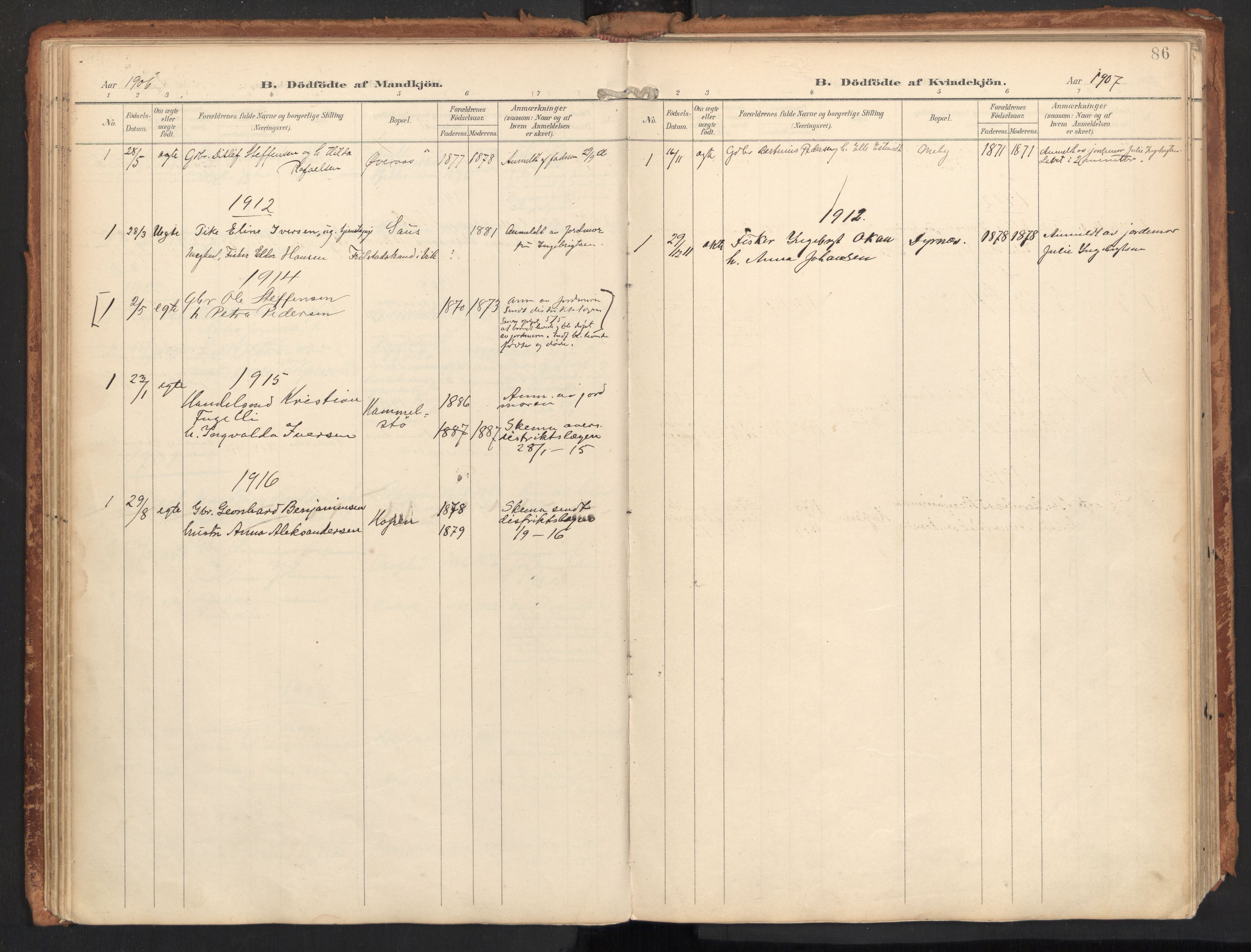 Ministerialprotokoller, klokkerbøker og fødselsregistre - Nordland, AV/SAT-A-1459/814/L0227: Parish register (official) no. 814A08, 1899-1920, p. 86