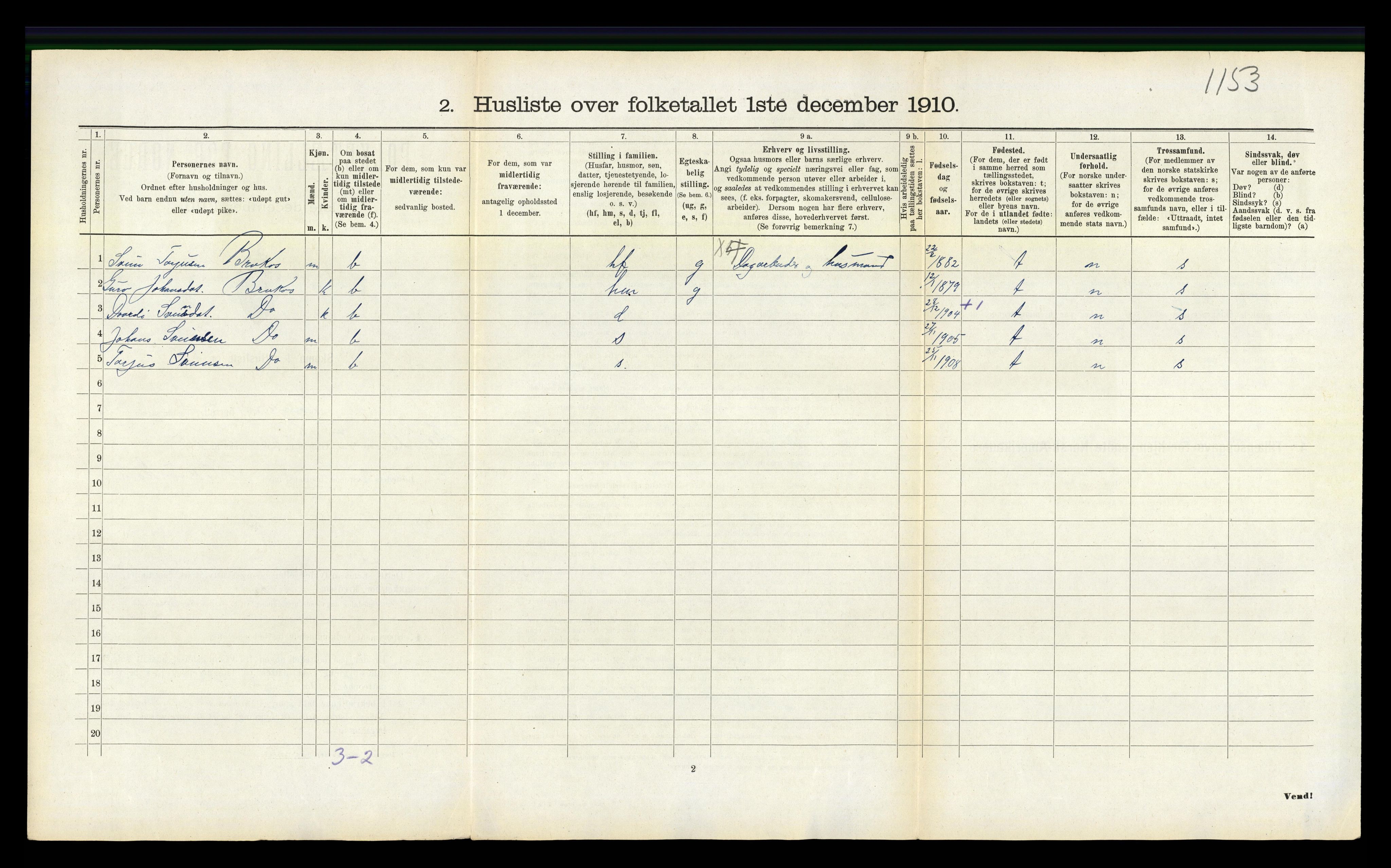 RA, 1910 census for Seljord, 1910, p. 562