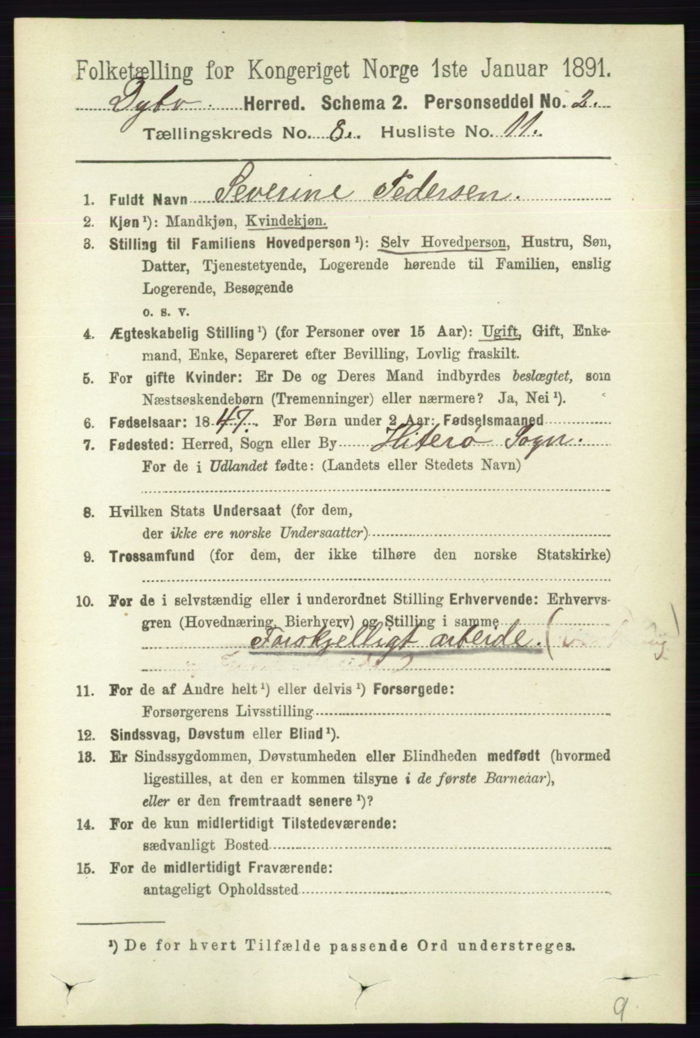 RA, 1891 census for 0915 Dypvåg, 1891, p. 2782