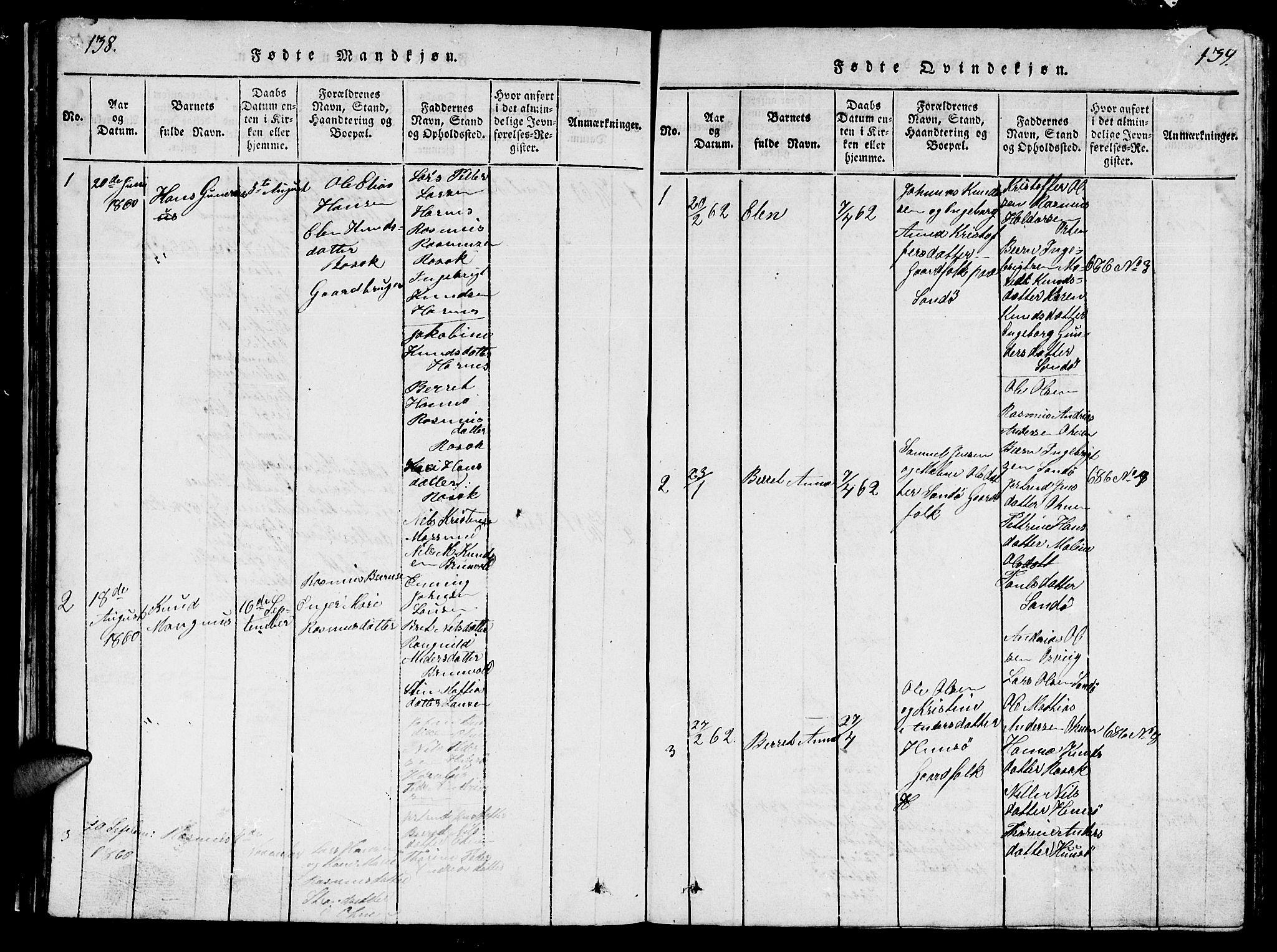 Ministerialprotokoller, klokkerbøker og fødselsregistre - Møre og Romsdal, AV/SAT-A-1454/561/L0731: Parish register (copy) no. 561C01, 1817-1867, p. 138-139