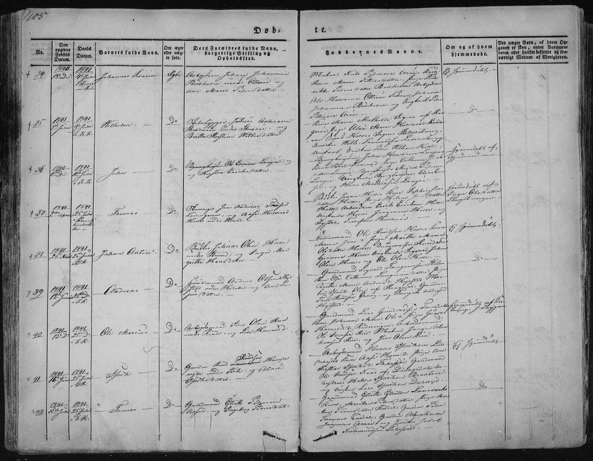 Sannidal kirkebøker, AV/SAKO-A-296/F/Fa/L0006: Parish register (official) no. 6, 1831-1847, p. 105