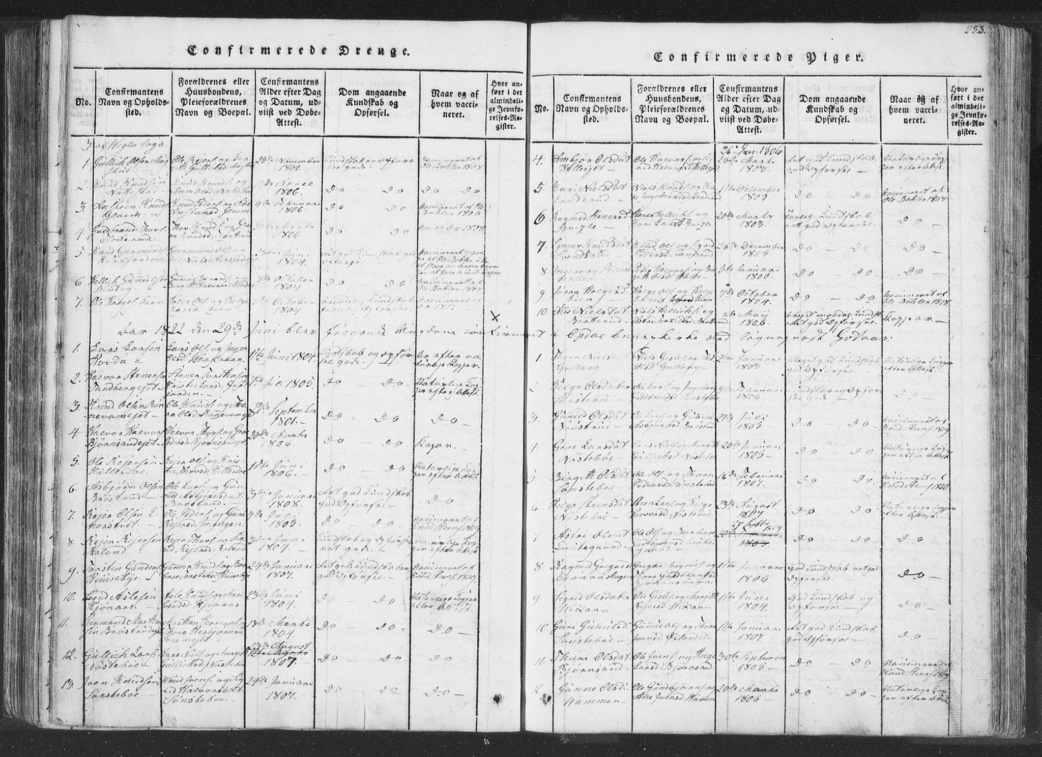 Rollag kirkebøker, SAKO/A-240/F/Fa/L0006: Parish register (official) no. I 6, 1814-1828, p. 253