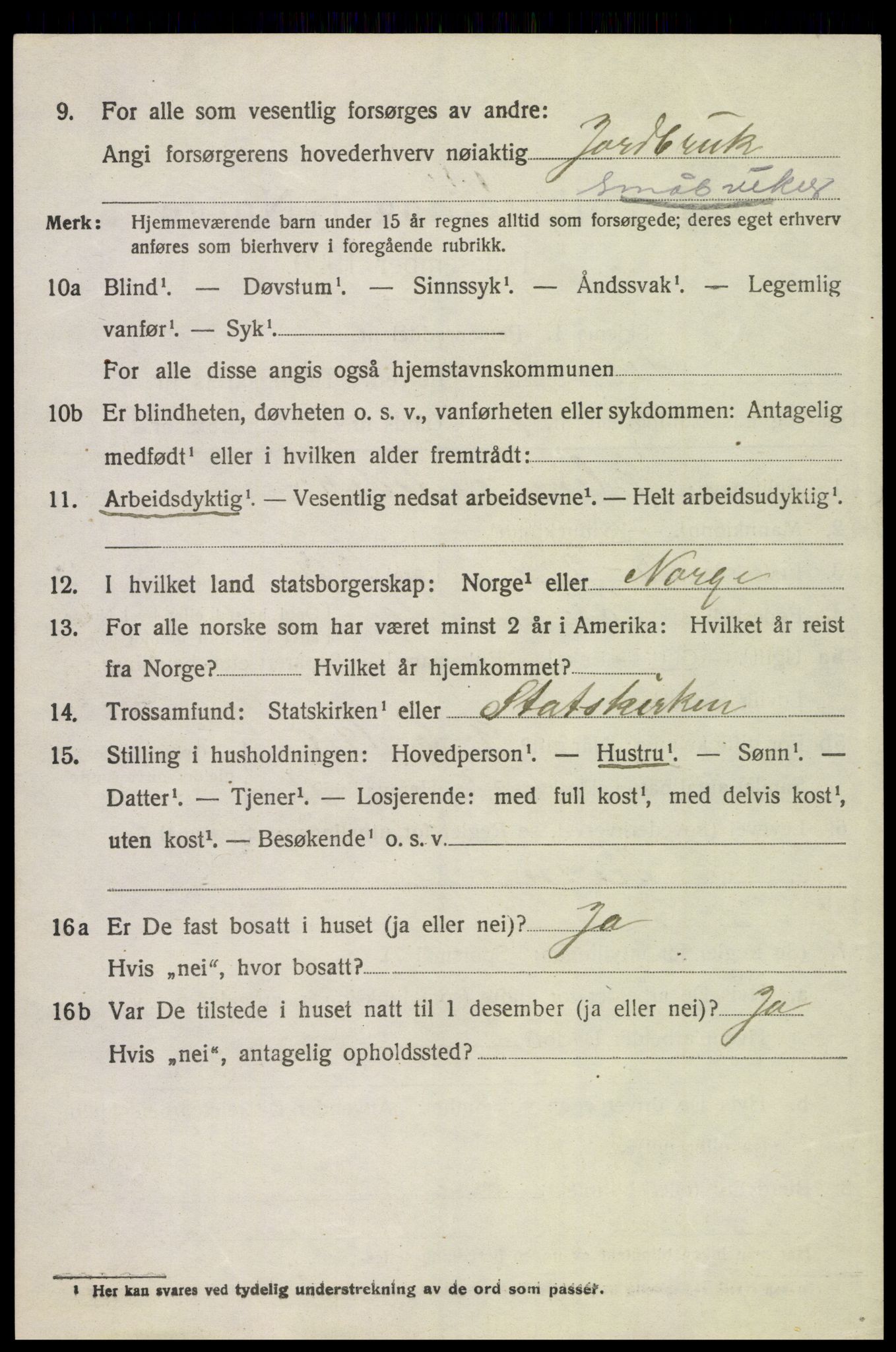 SAH, 1920 census for Tolga, 1920, p. 3204