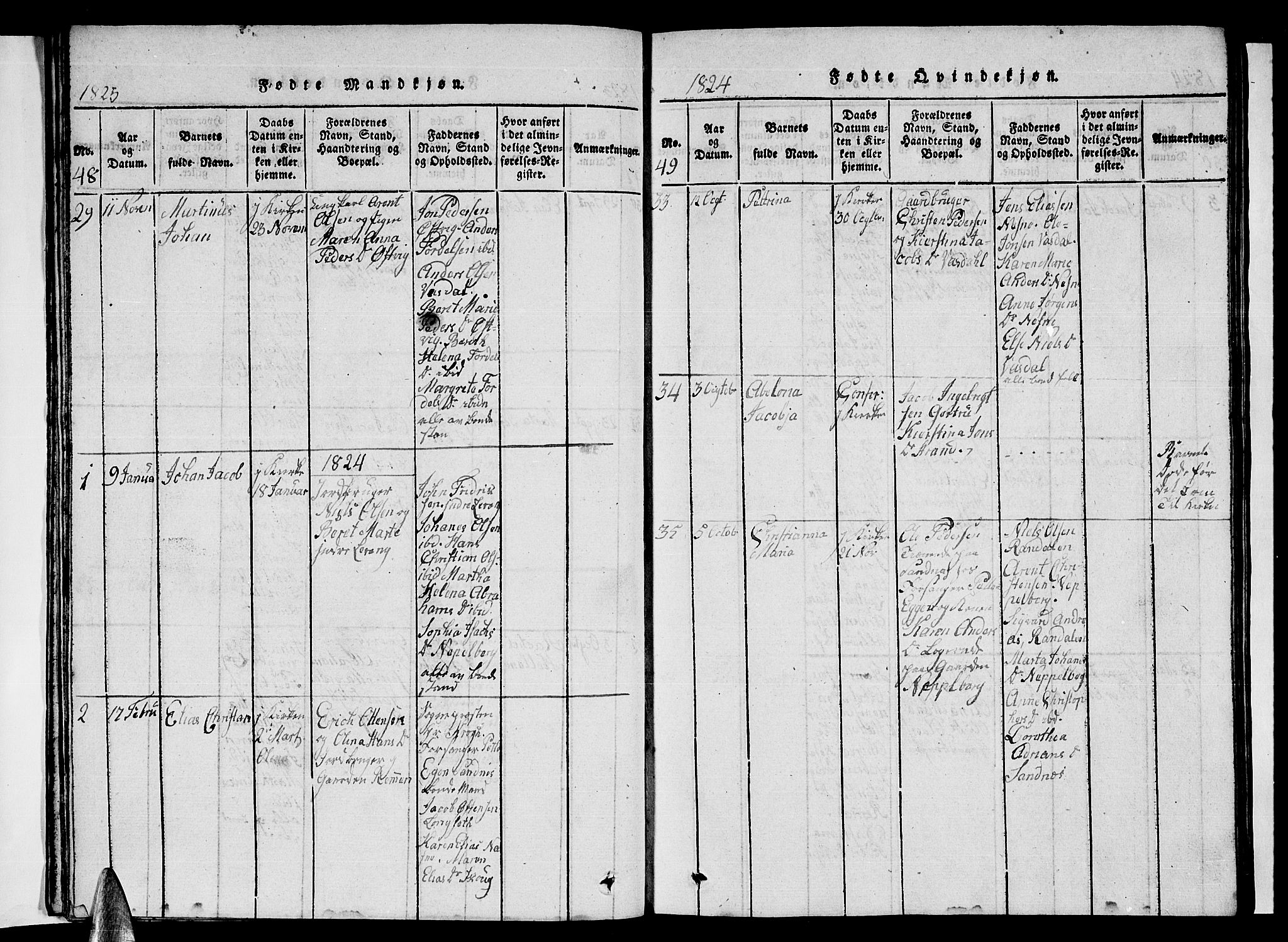 Ministerialprotokoller, klokkerbøker og fødselsregistre - Nordland, AV/SAT-A-1459/838/L0554: Parish register (copy) no. 838C01, 1820-1828, p. 48-49