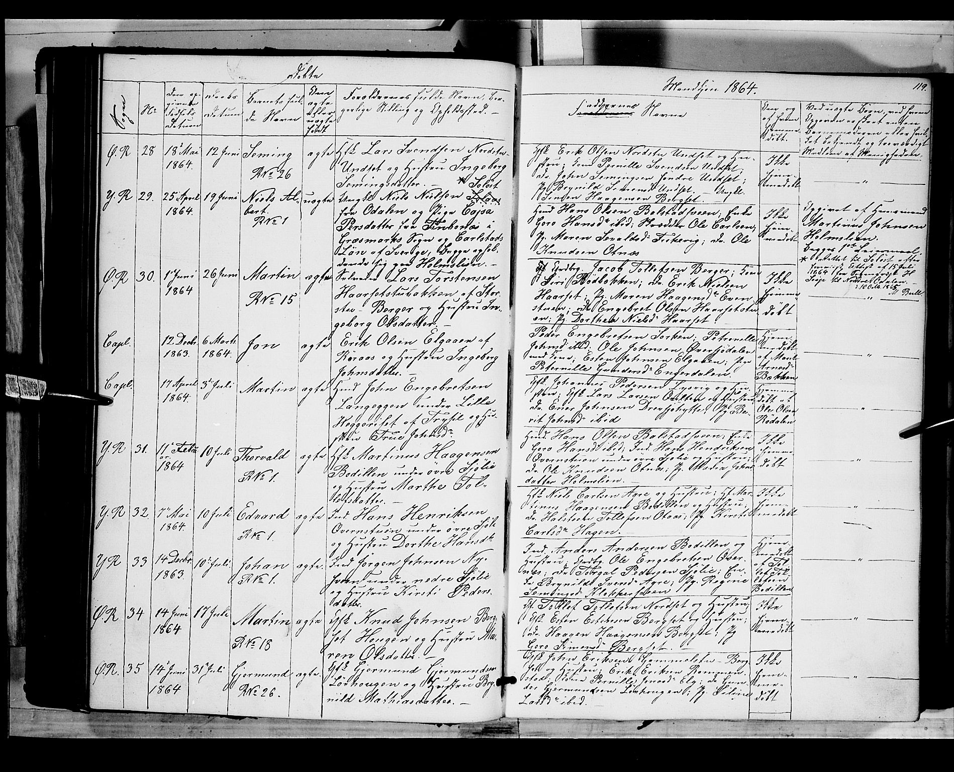 Rendalen prestekontor, AV/SAH-PREST-054/H/Ha/Haa/L0005: Parish register (official) no. 5, 1853-1866, p. 119