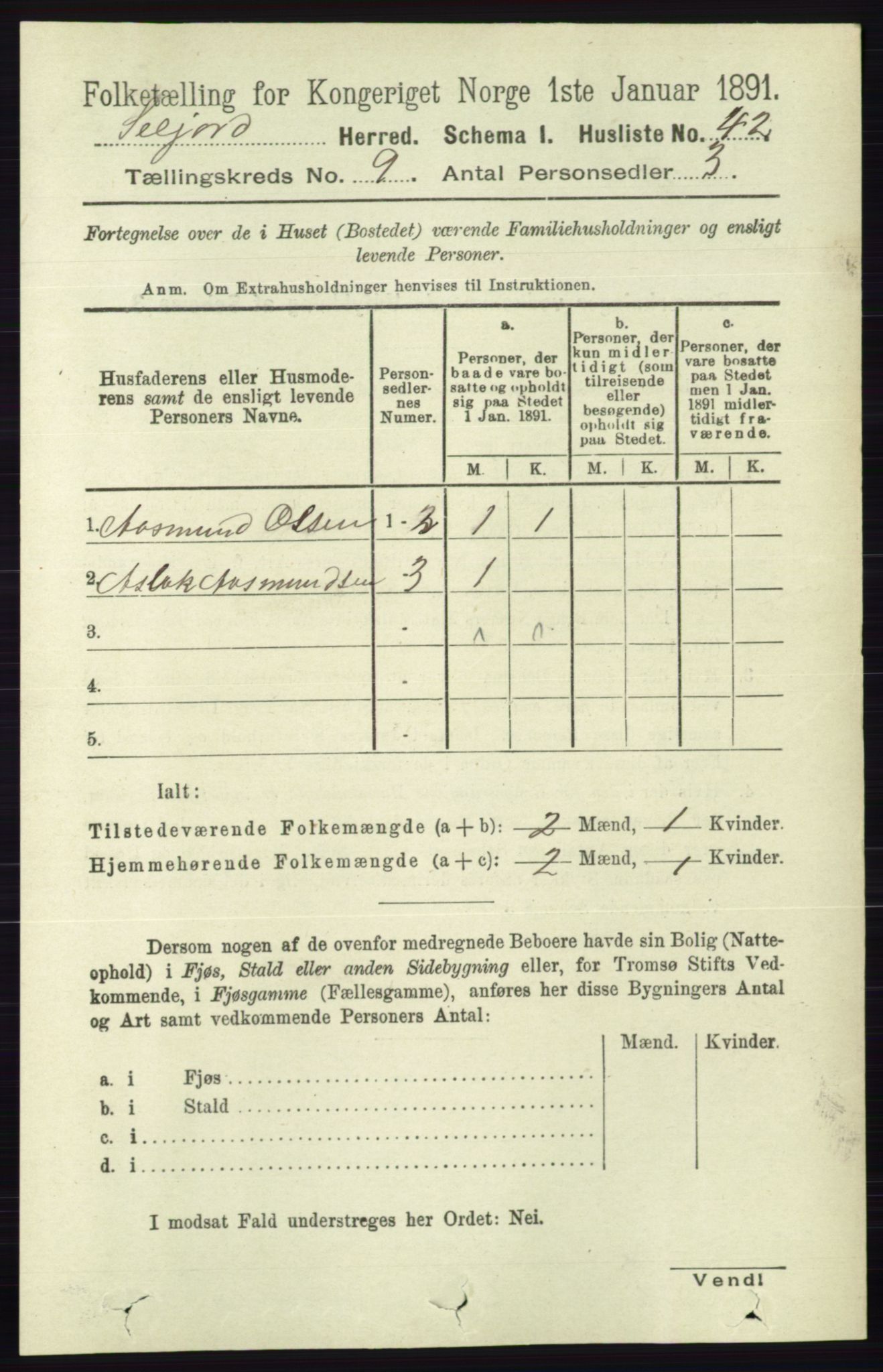 RA, 1891 census for 0828 Seljord, 1891, p. 3166