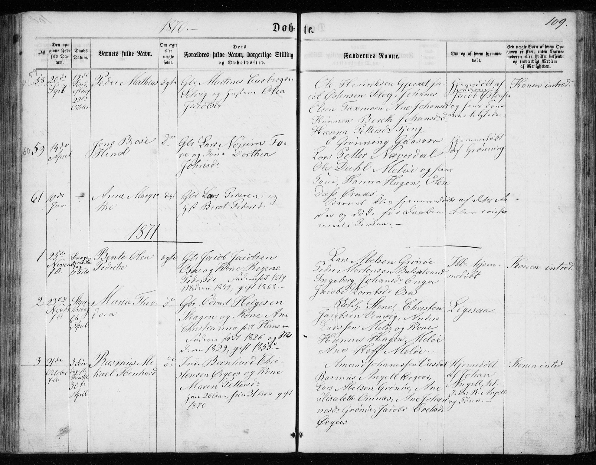 Ministerialprotokoller, klokkerbøker og fødselsregistre - Nordland, SAT/A-1459/843/L0634: Parish register (copy) no. 843C03, 1860-1884, p. 109