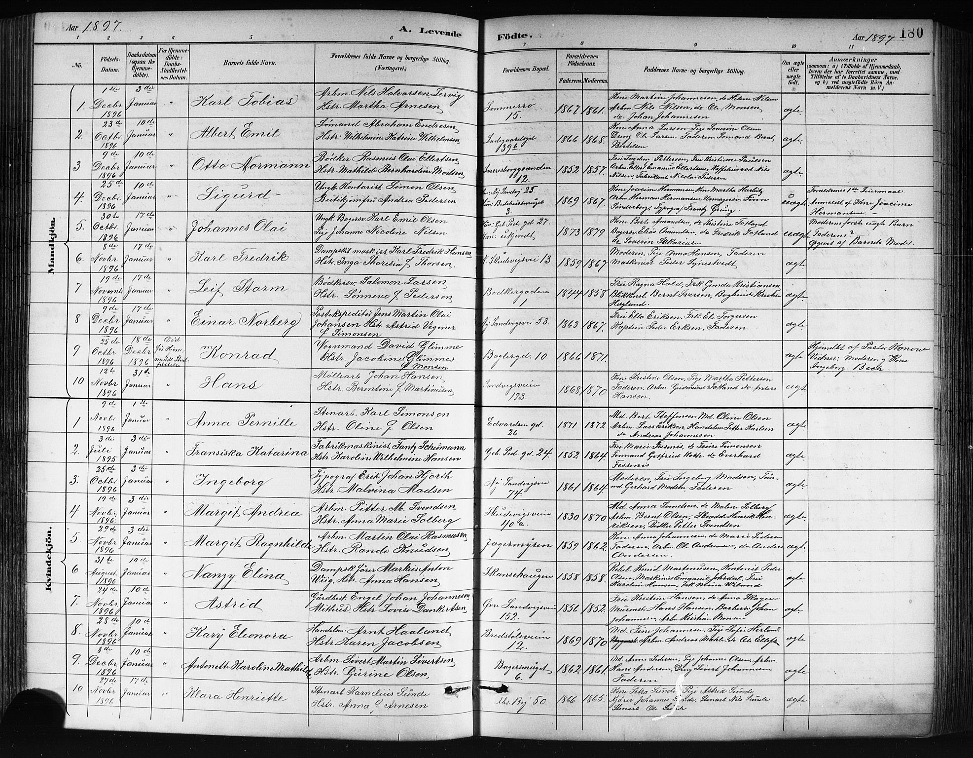 Sandviken Sokneprestembete, SAB/A-77601/H/Hb/L0002: Parish register (copy) no. A 3, 1888-1902, p. 180