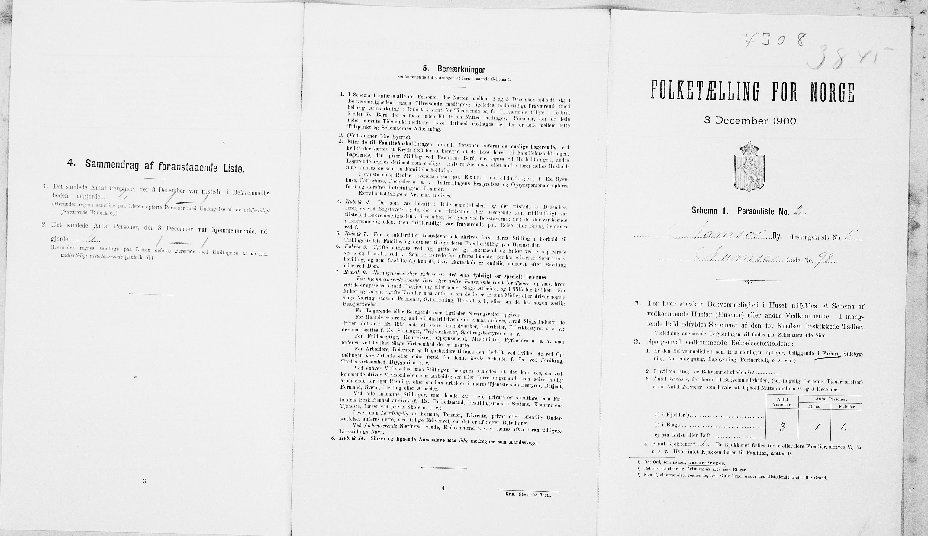 SAT, 1900 census for Namsos, 1900, p. 133