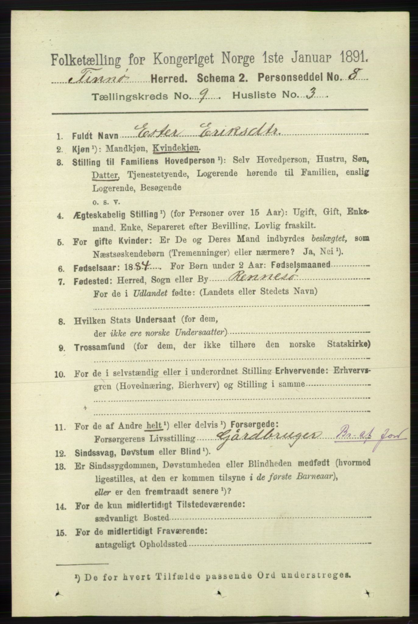 RA, 1891 census for 1141 Finnøy, 1891, p. 1874