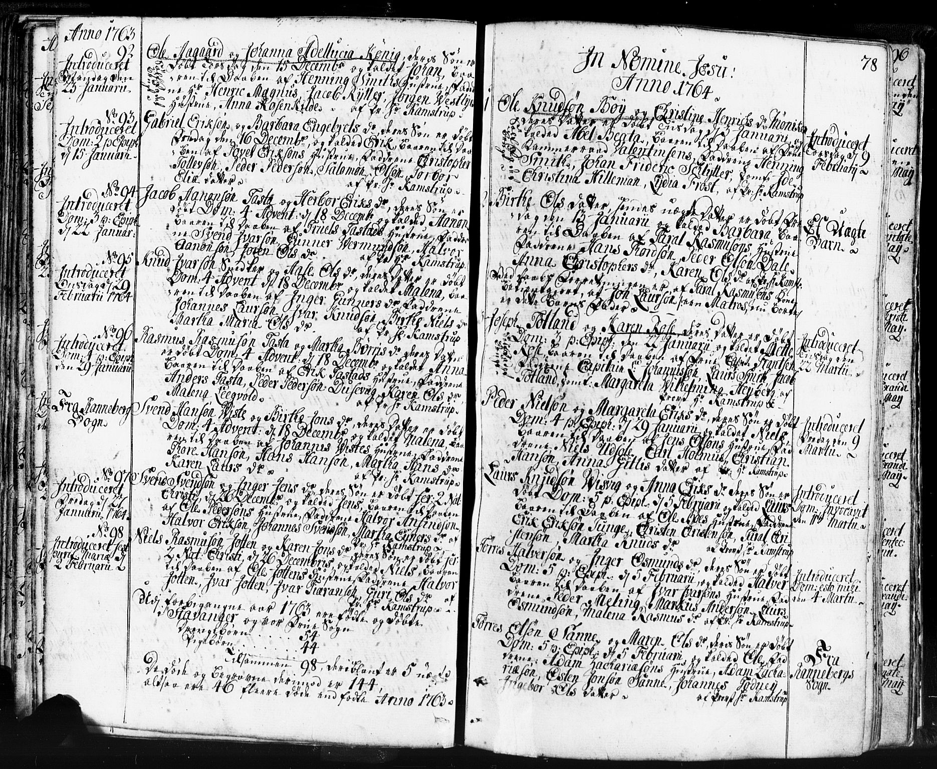Domkirken sokneprestkontor, SAST/A-101812/001/30/30BB/L0004: Parish register (copy) no. B 4, 1752-1790, p. 78