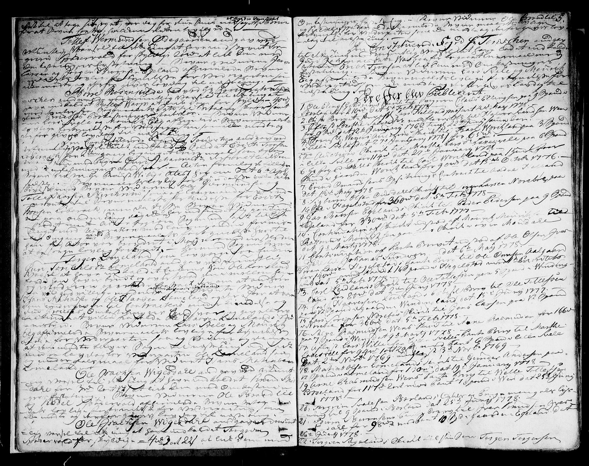 Jæren og Dalane sorenskriveri, AV/SAST-A-100306/3/30/30BA/L0091: TINGBOK, 1778-1782, p. 4b-5a