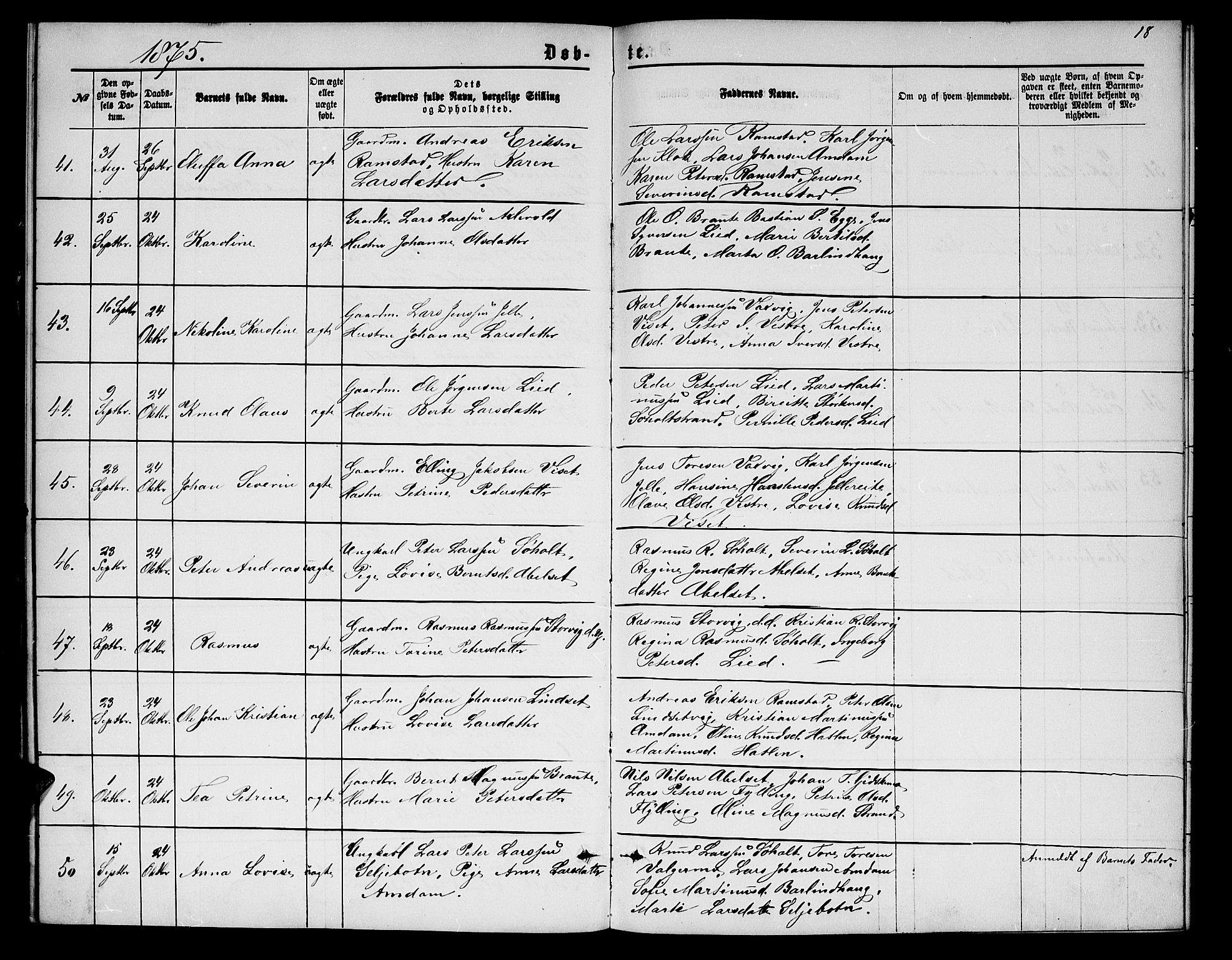 Ministerialprotokoller, klokkerbøker og fødselsregistre - Møre og Romsdal, AV/SAT-A-1454/522/L0325: Parish register (copy) no. 522C04, 1872-1877, p. 18