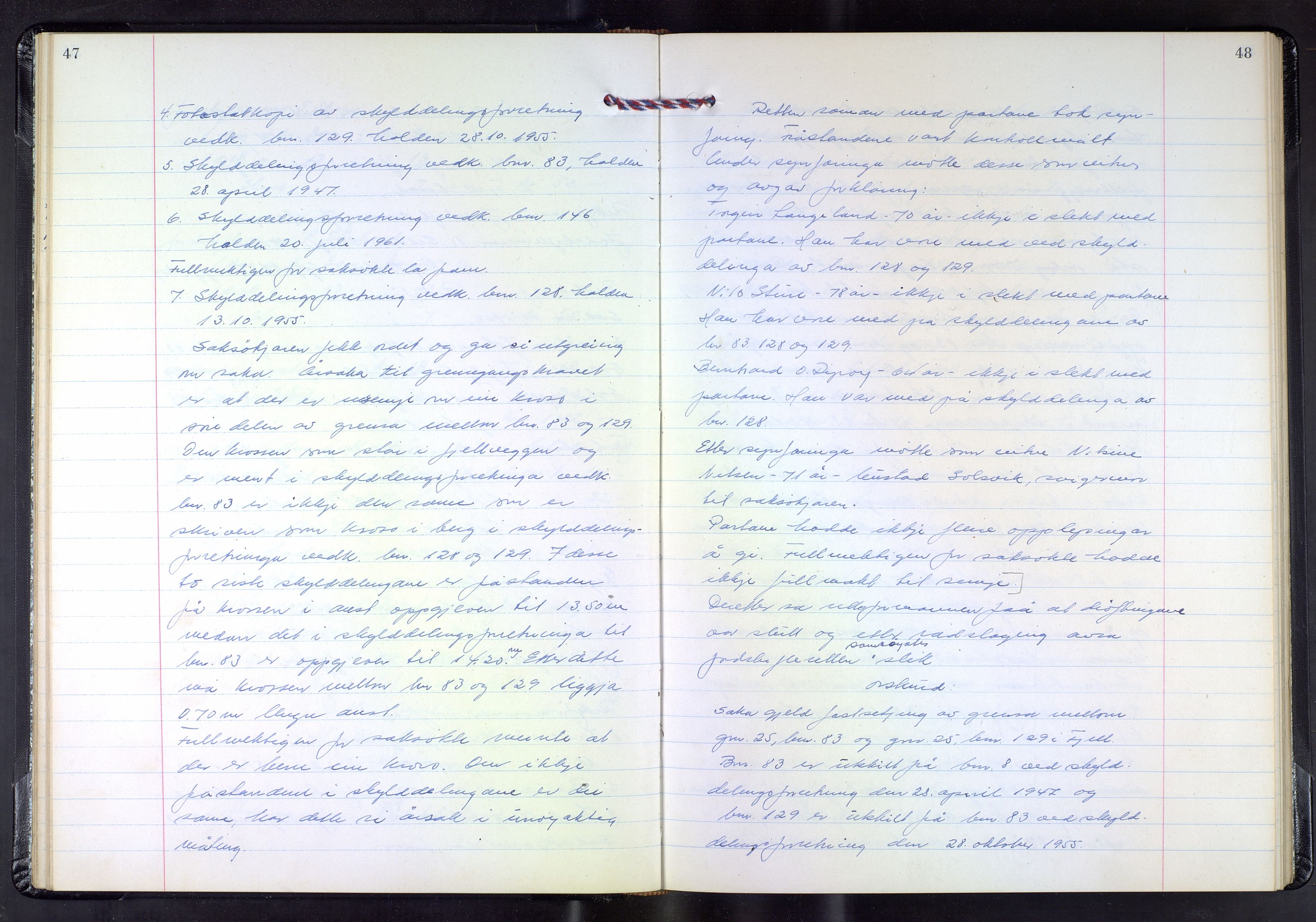 Hordaland jordskiftedøme - III Midhordland jordskiftedistrikt, AV/SAB-A-7001/A/Aa/L0035: Forhandlingsprotokoll, 1962-1969, p. 47-48