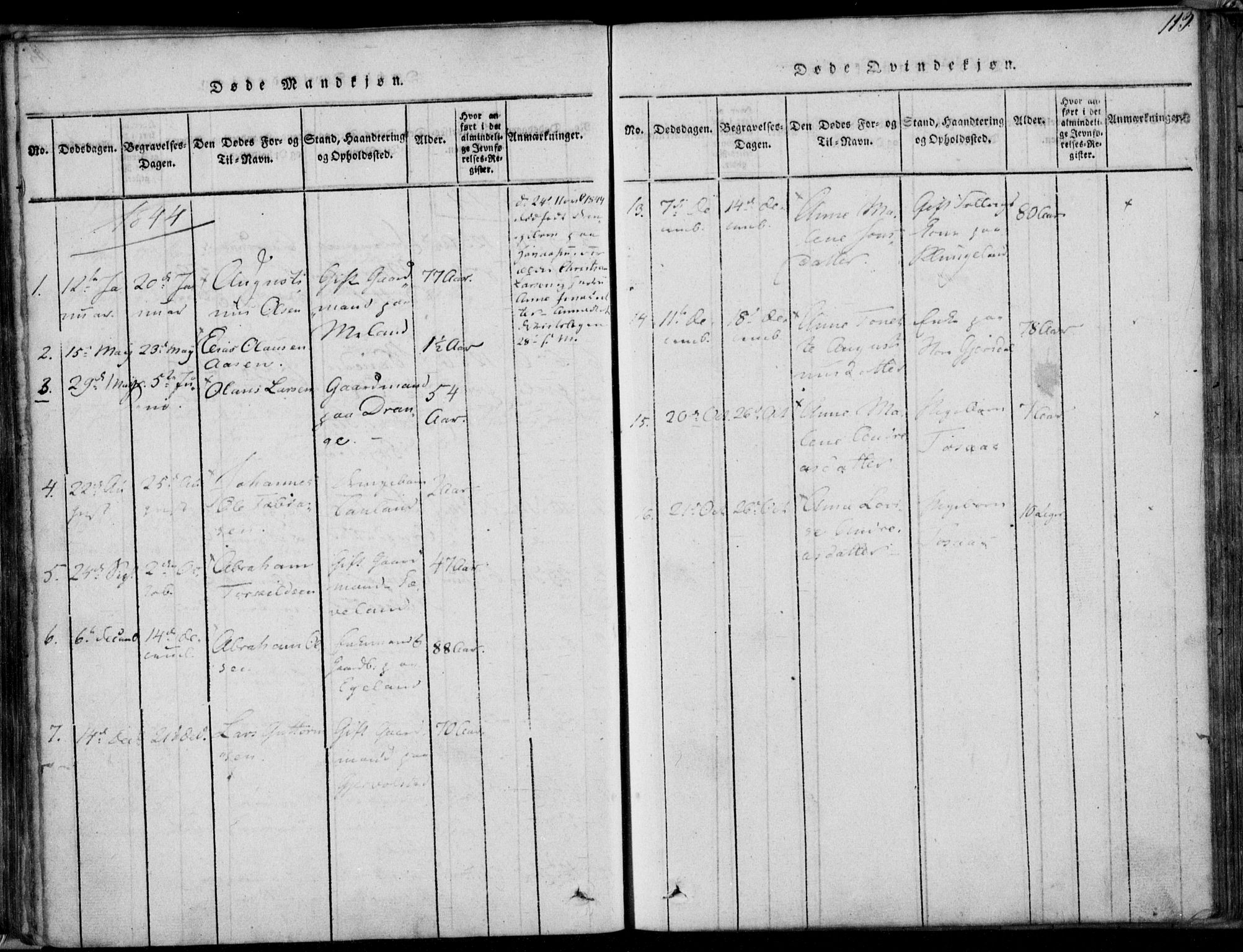 Herad sokneprestkontor, AV/SAK-1111-0018/F/Fa/Faa/L0003: Parish register (official) no. A 3, 1816-1844, p. 113