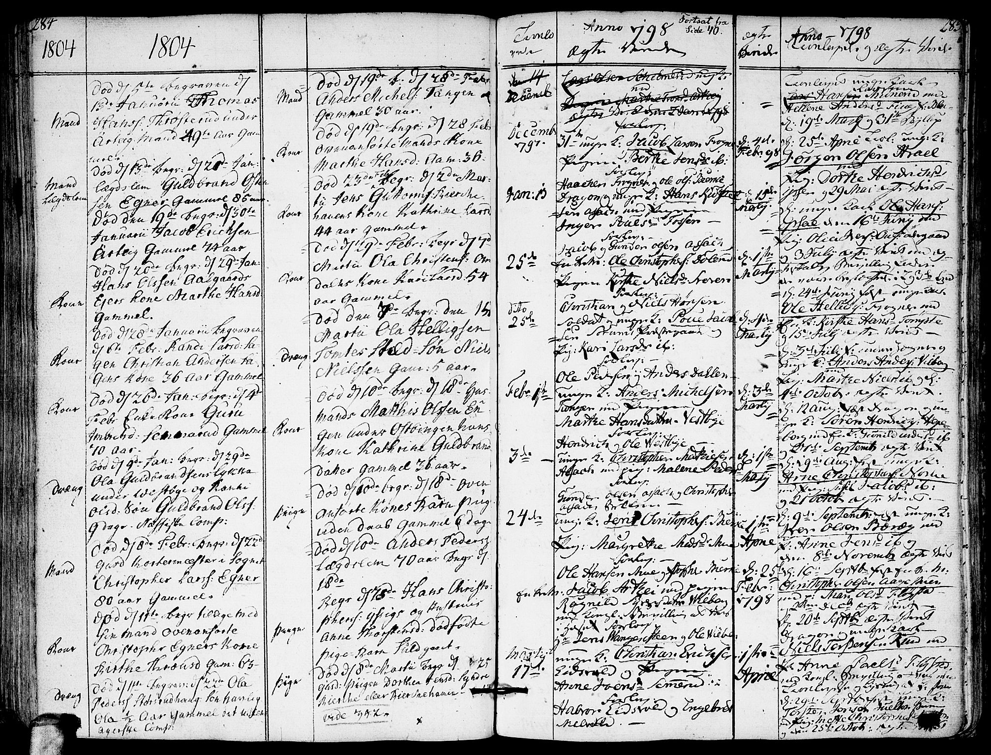 Sørum prestekontor Kirkebøker, SAO/A-10303/F/Fa/L0002: Parish register (official) no. I 2, 1759-1814, p. 284-285