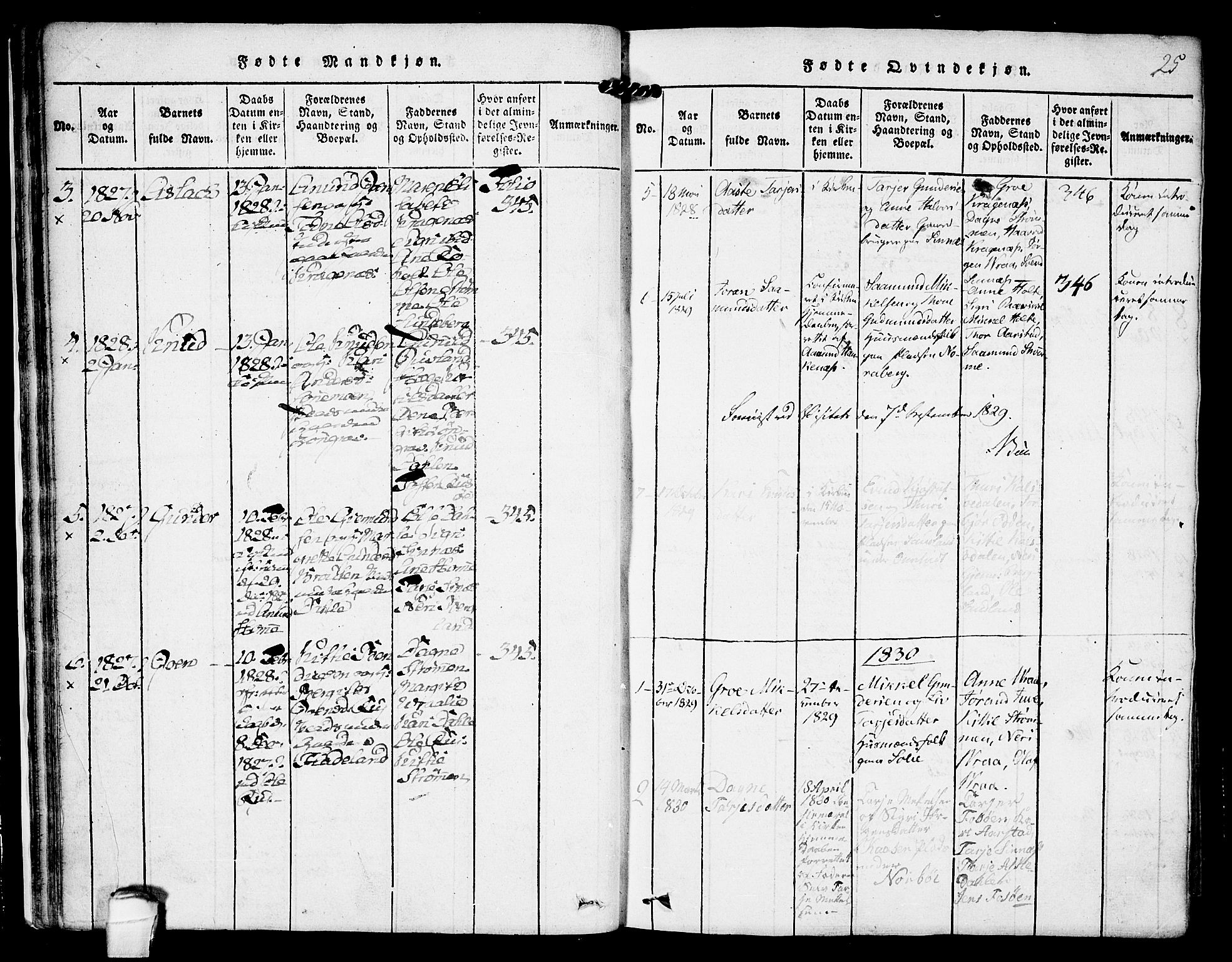 Kviteseid kirkebøker, SAKO/A-276/F/Fc/L0001: Parish register (official) no. III 1, 1815-1836, p. 25