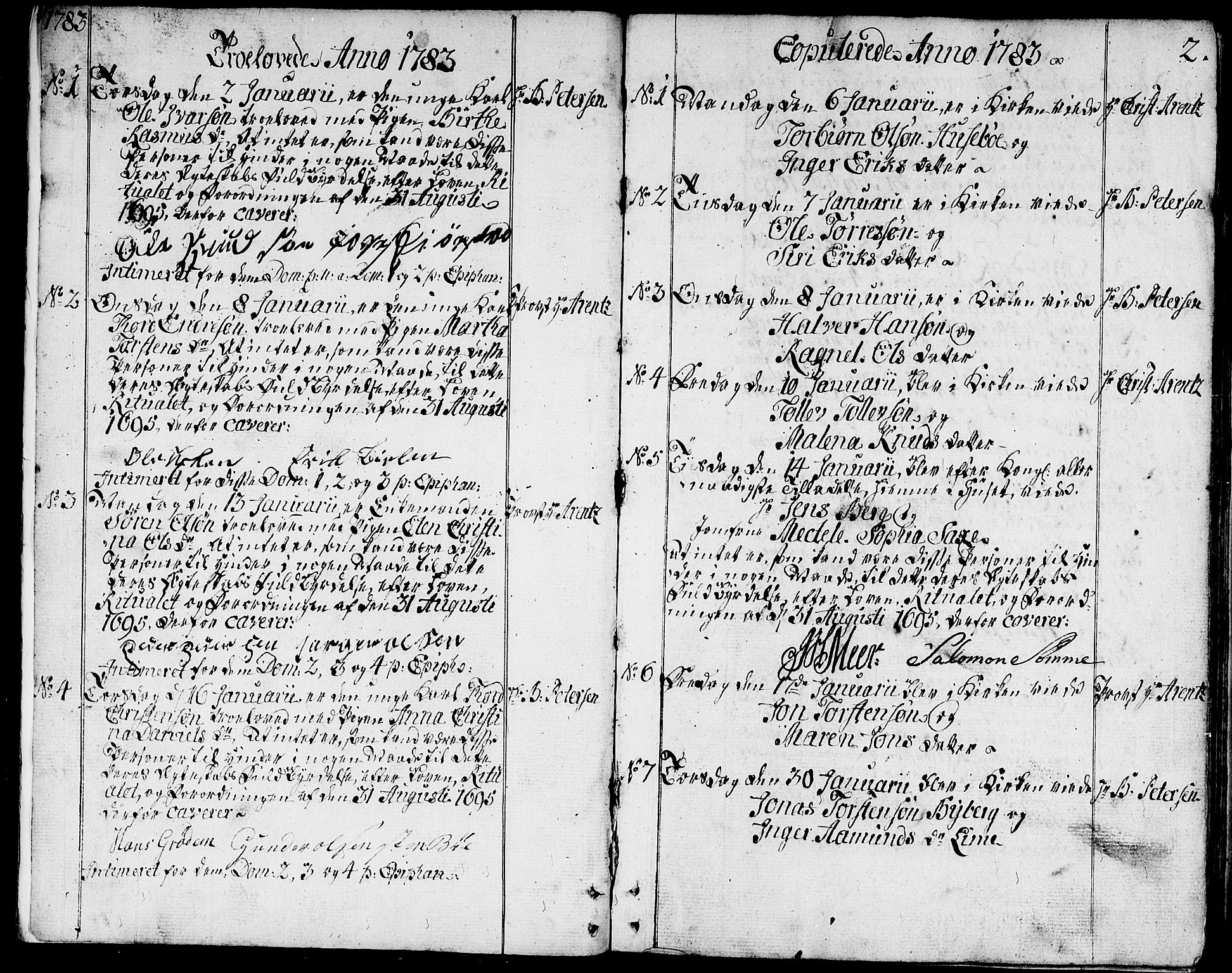 Domkirken sokneprestkontor, SAST/A-101812/001/30/30BA/L0006: Parish register (official) no. A 6, 1783-1815, p. 2