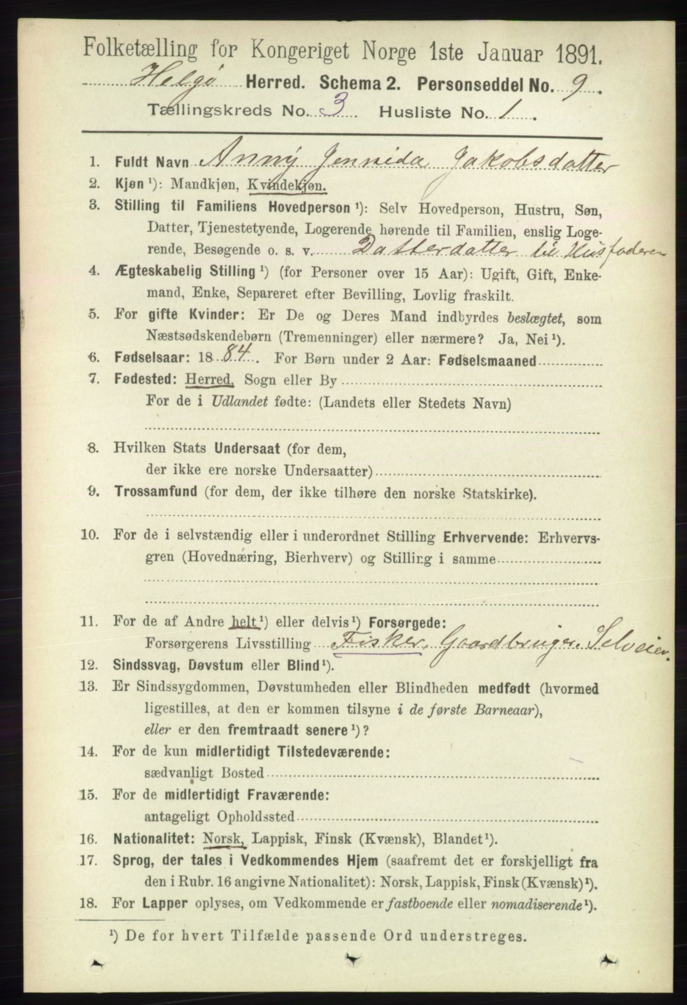 RA, 1891 census for 1935 Helgøy, 1891, p. 747