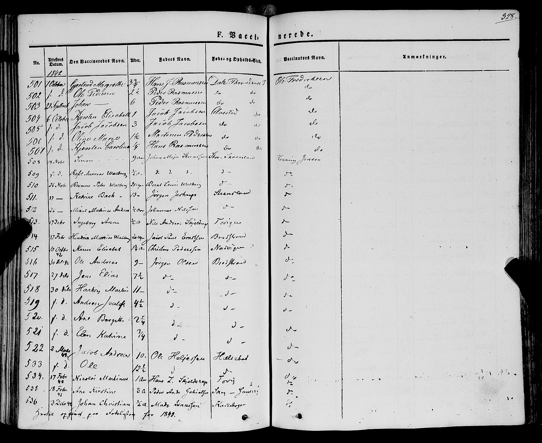 Trondenes sokneprestkontor, AV/SATØ-S-1319/H/Ha/L0009kirke: Parish register (official) no. 9, 1841-1852, p. 328