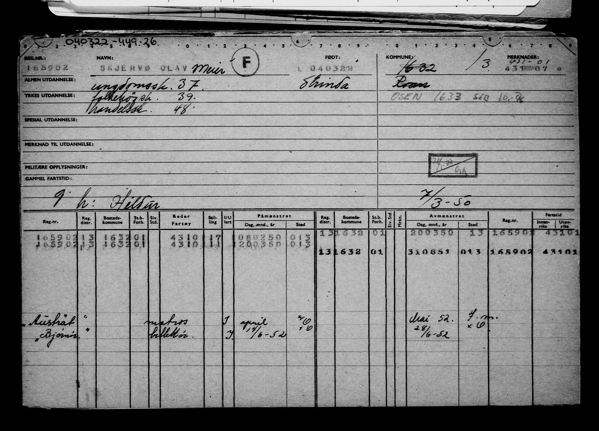 Direktoratet for sjømenn, AV/RA-S-3545/G/Gb/L0203: Hovedkort, 1922, p. 575