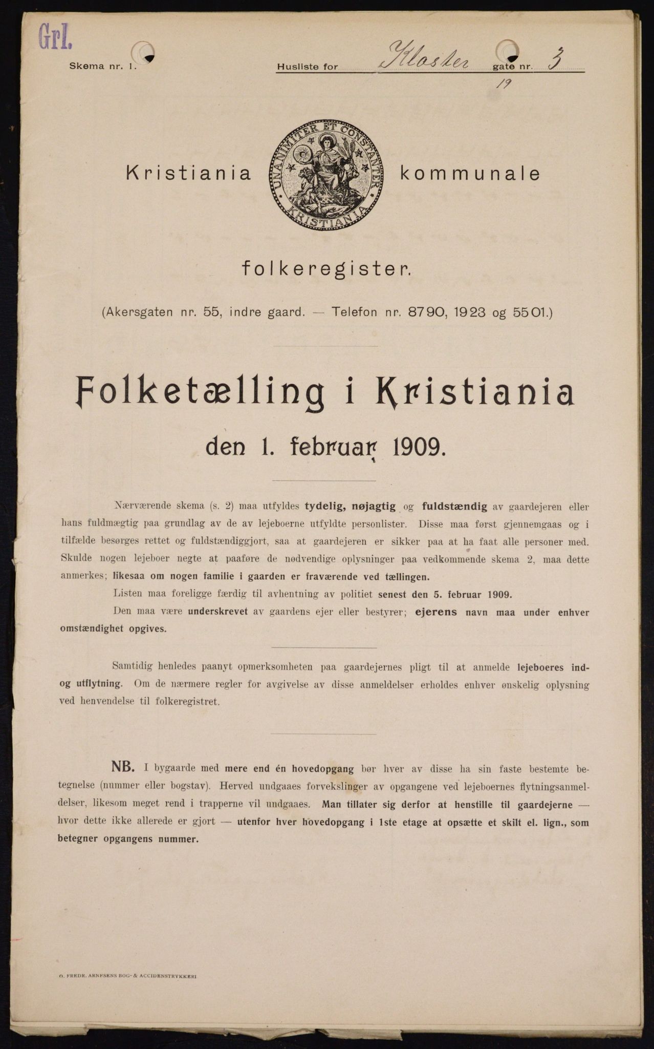 OBA, Municipal Census 1909 for Kristiania, 1909, p. 47759