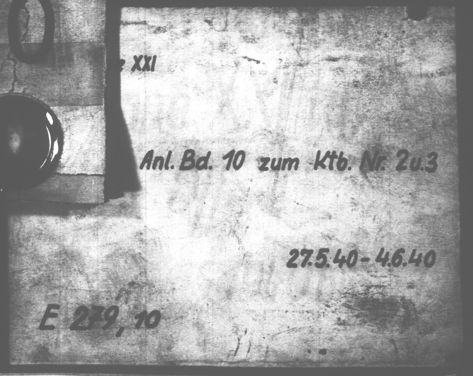 Documents Section, RA/RAFA-2200/V/L0079: Amerikansk mikrofilm "Captured German Documents".
Box No. 718.  FKA jnr. 601/1954., 1940, p. 370