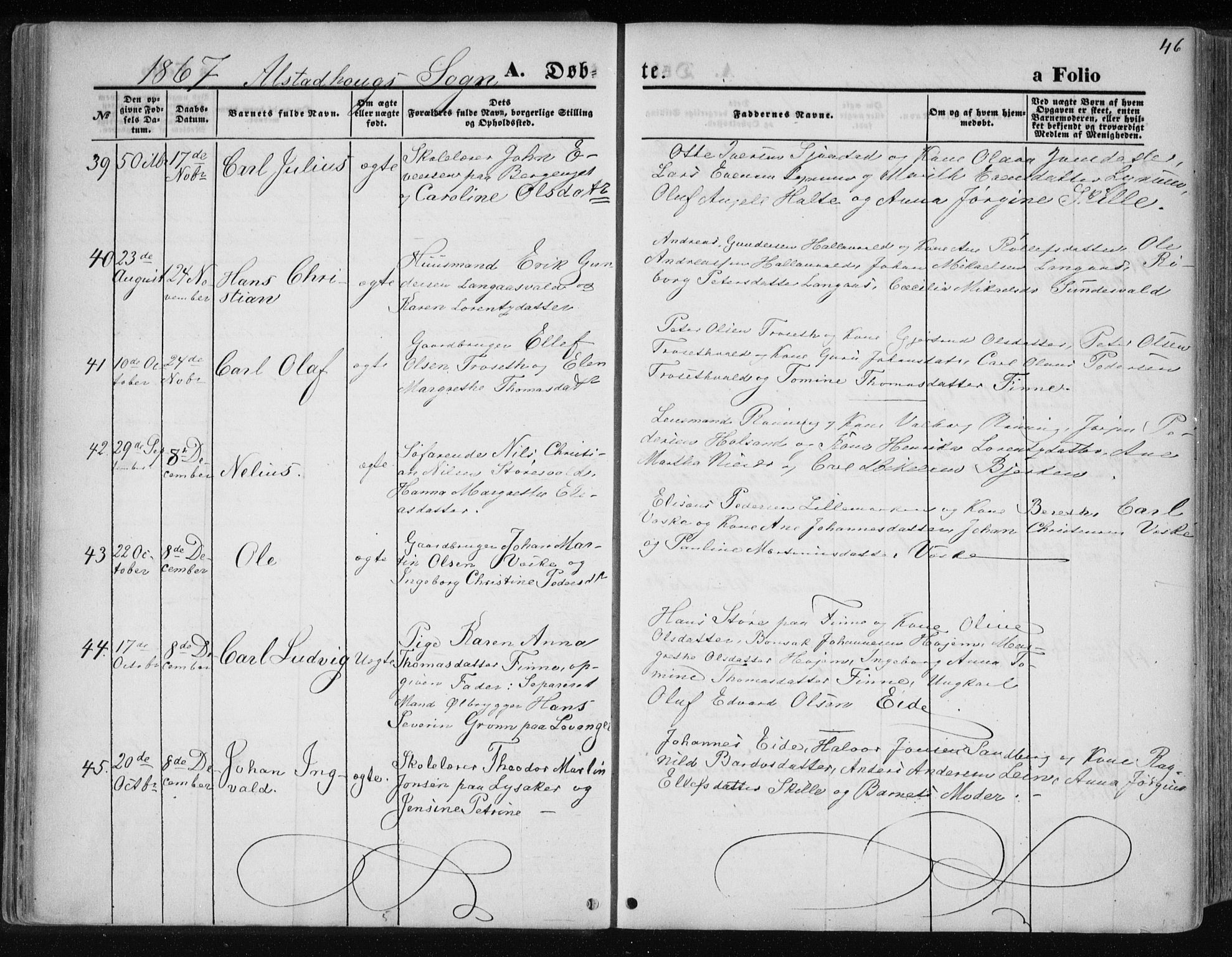 Ministerialprotokoller, klokkerbøker og fødselsregistre - Nord-Trøndelag, SAT/A-1458/717/L0157: Parish register (official) no. 717A08 /1, 1863-1877, p. 46
