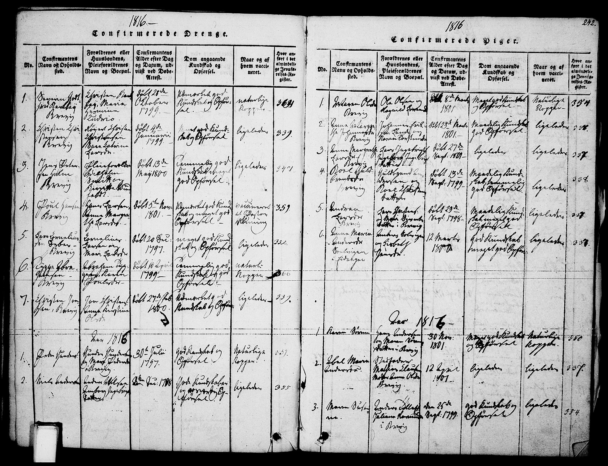 Brevik kirkebøker, SAKO/A-255/F/Fa/L0004: Parish register (official) no. 4, 1814-1846, p. 242