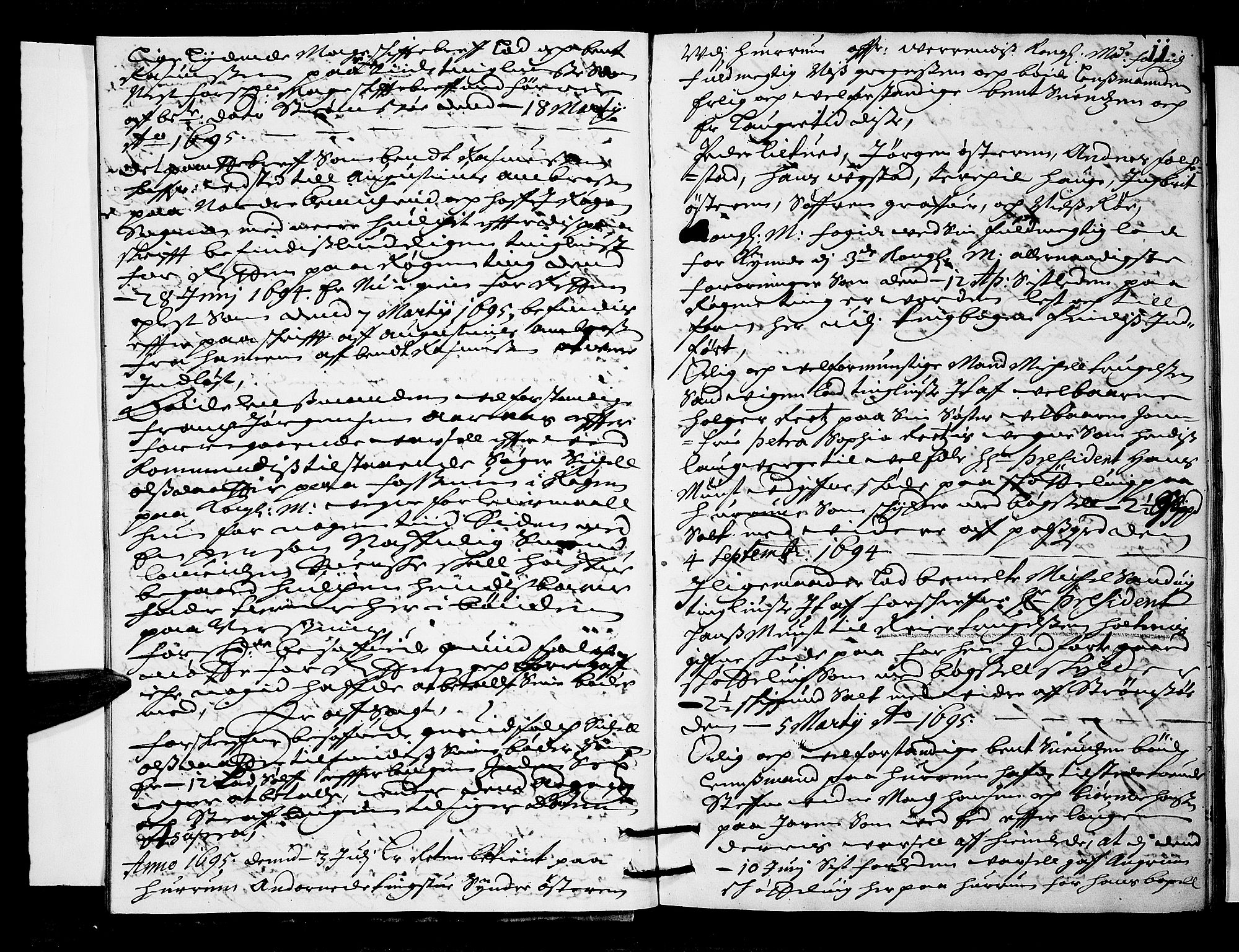 Lier, Røyken og Hurum sorenskriveri, AV/SAKO-A-89/F/Fa/L0036: Tingbok, 1695-1696, p. 11