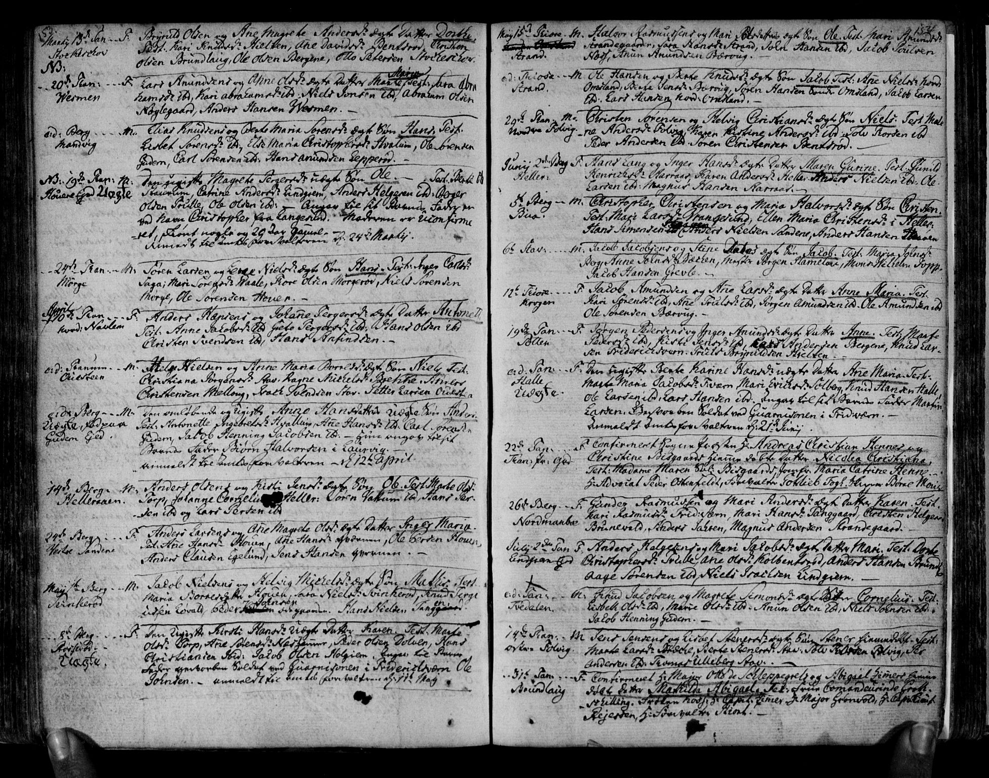 Brunlanes kirkebøker, AV/SAKO-A-342/F/Fa/L0001: Parish register (official) no. I 1, 1766-1801, p. 153-154