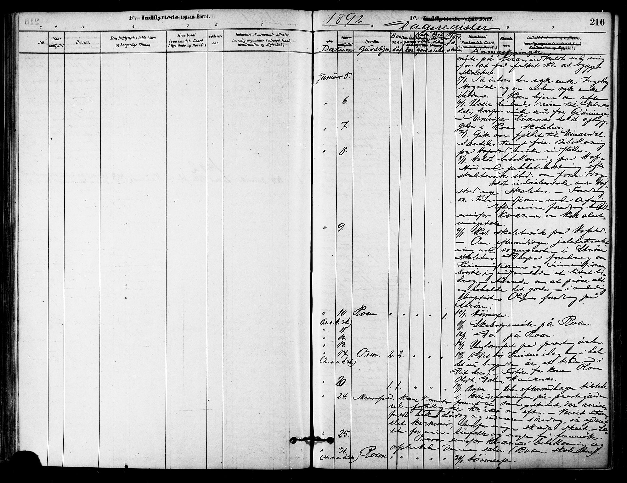 Ministerialprotokoller, klokkerbøker og fødselsregistre - Sør-Trøndelag, SAT/A-1456/657/L0707: Parish register (official) no. 657A08, 1879-1893, p. 216