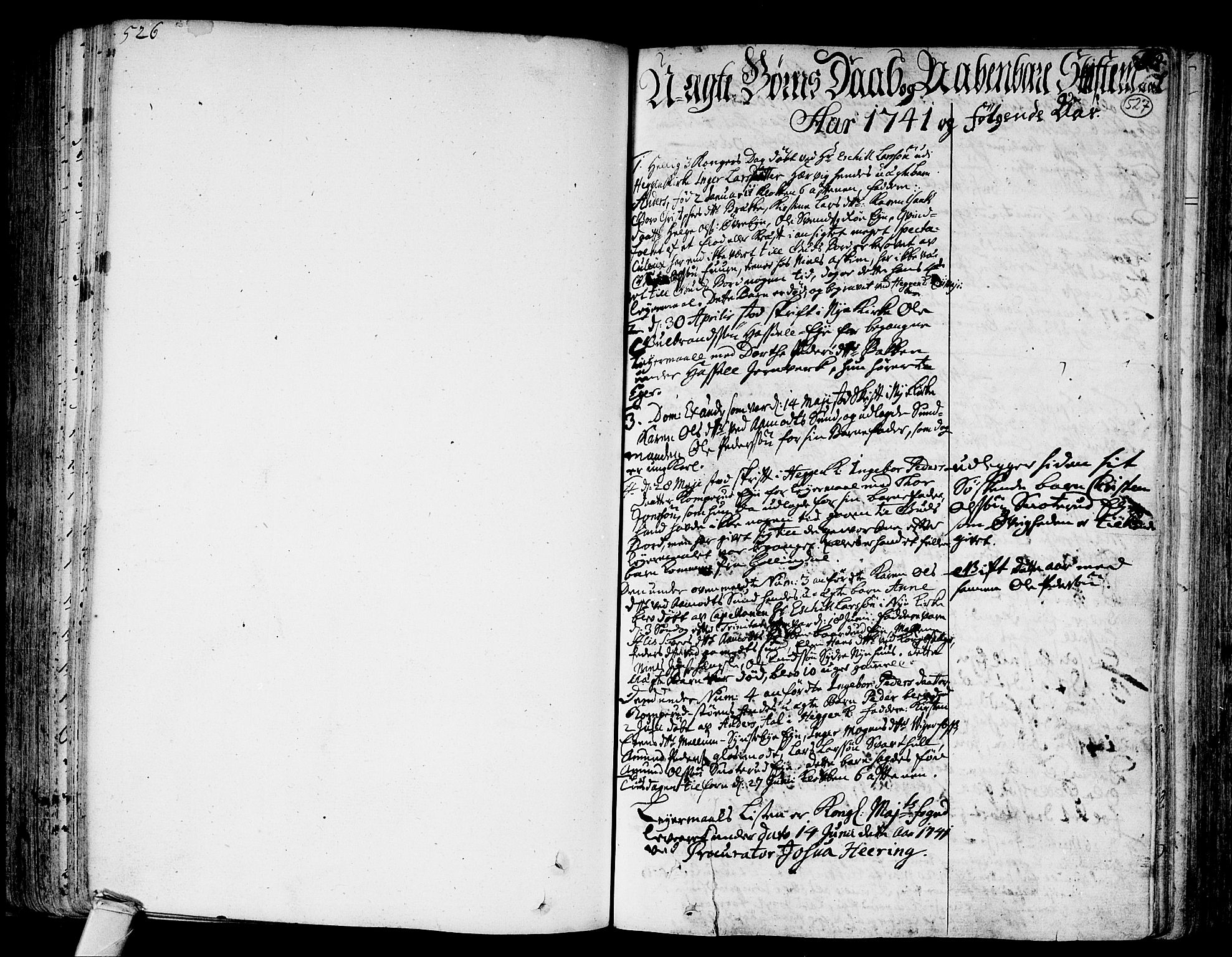 Modum kirkebøker, AV/SAKO-A-234/F/Fa/L0002: Parish register (official) no. 2, 1741-1782, p. 526-527