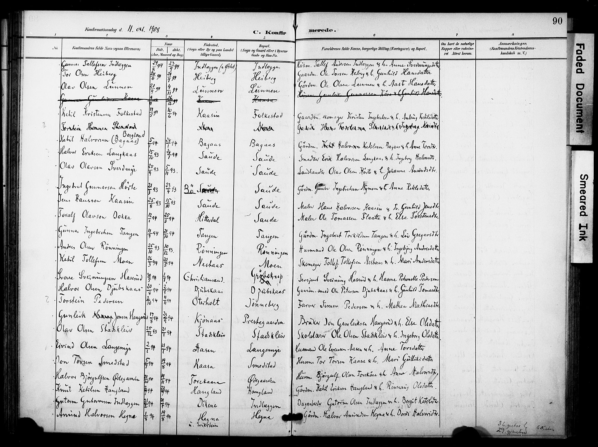 Bø kirkebøker, SAKO/A-257/F/Fa/L0012: Parish register (official) no. 12, 1900-1908, p. 90
