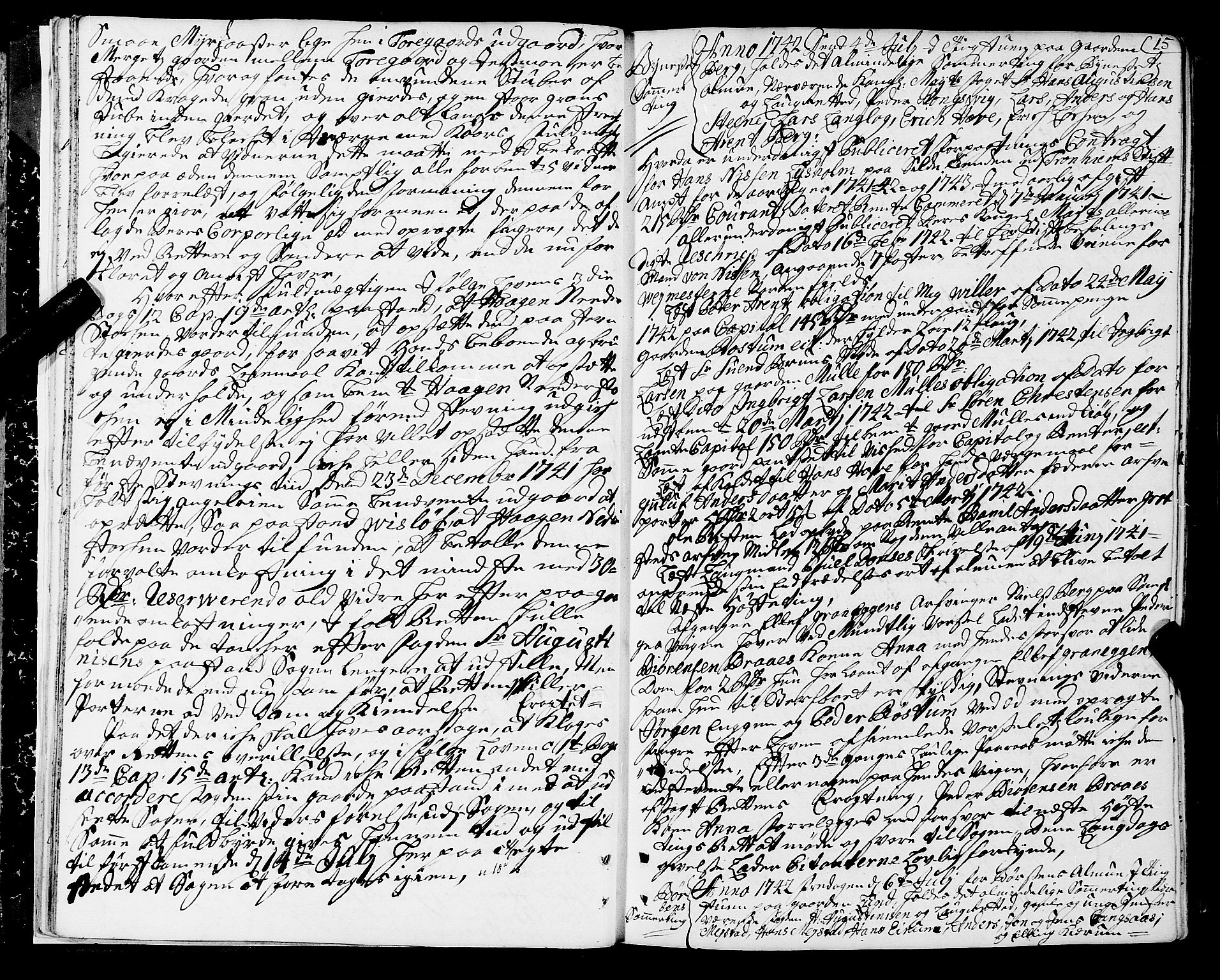 Strinda og Selbu sorenskriveri, AV/SAT-A-0015/1/1A/L0010: Tingbok 9, 1742-1747, p. 14b-15a