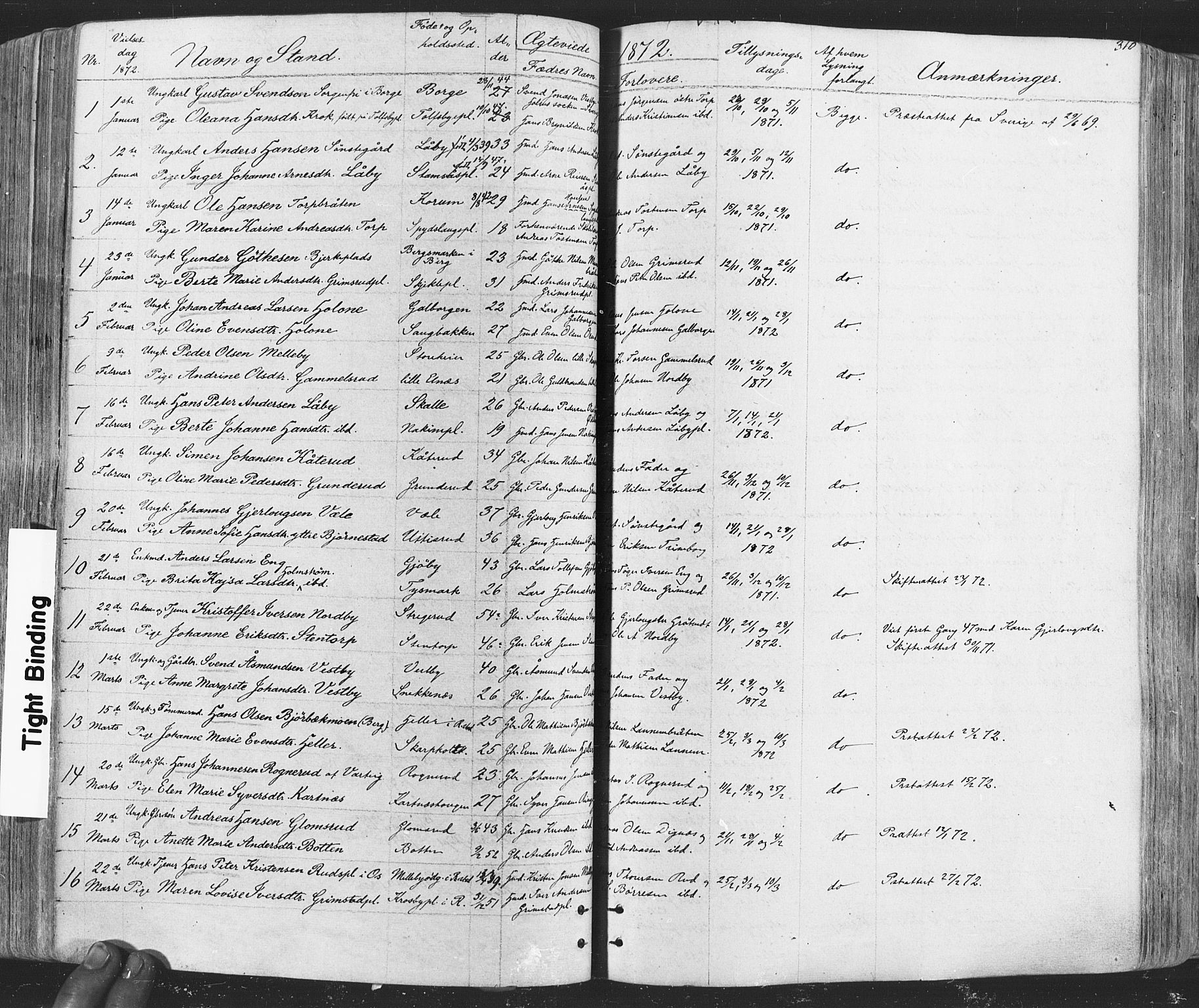Rakkestad prestekontor Kirkebøker, SAO/A-2008/F/Fa/L0011: Parish register (official) no. I 11, 1862-1877, p. 310