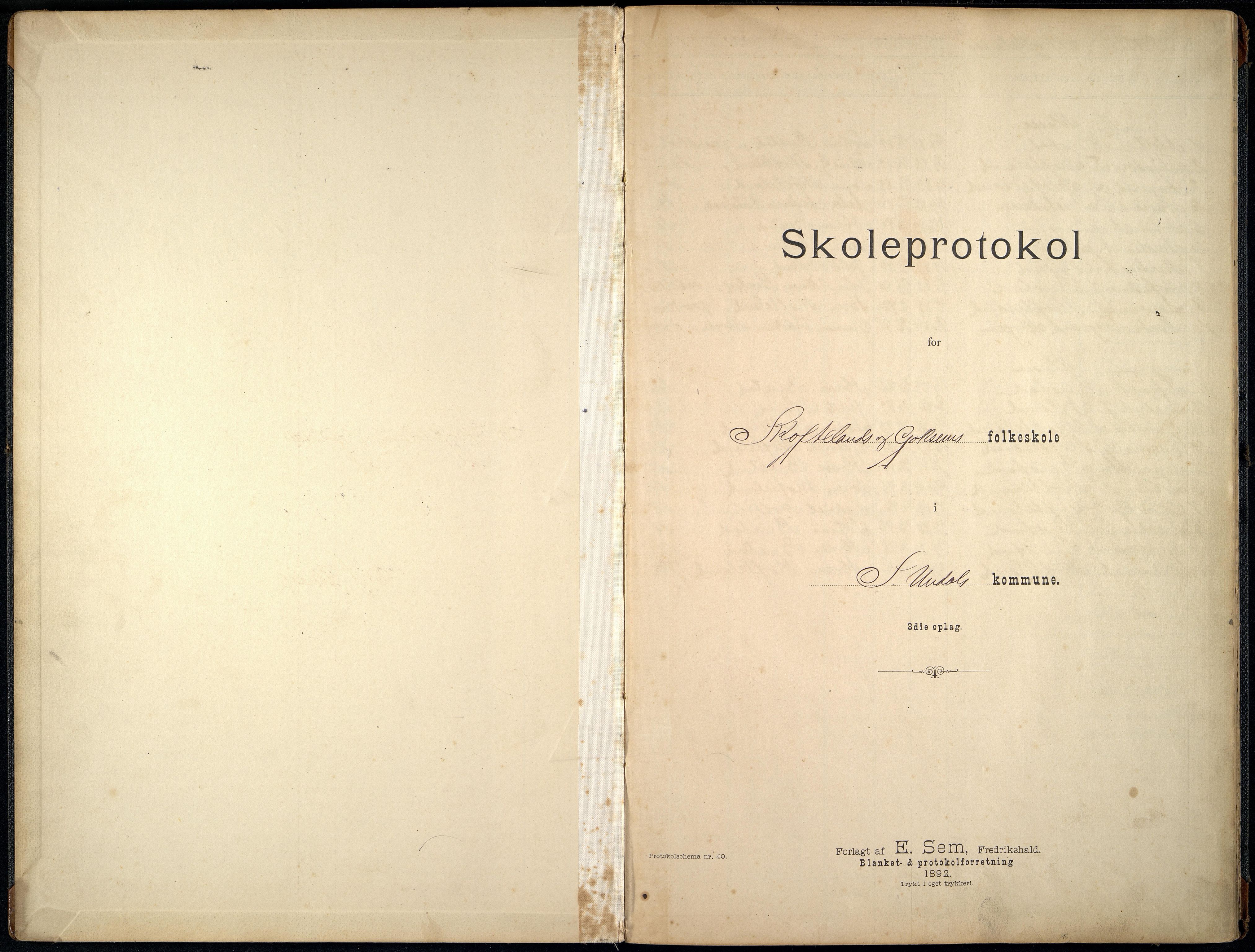 Sør-Audnedal kommune - Goksem Skole, ARKSOR/1029SØ554/G/L0001: Skoleprotokoll, 1895-1905