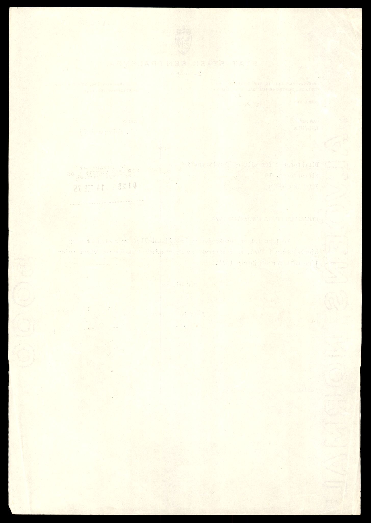 Direktoratet for naturforvaltning, AV/SAT-A-5209/4/D/De/L0102: Oppsyn, oppgaveplikt, 1965-1975, p. 768