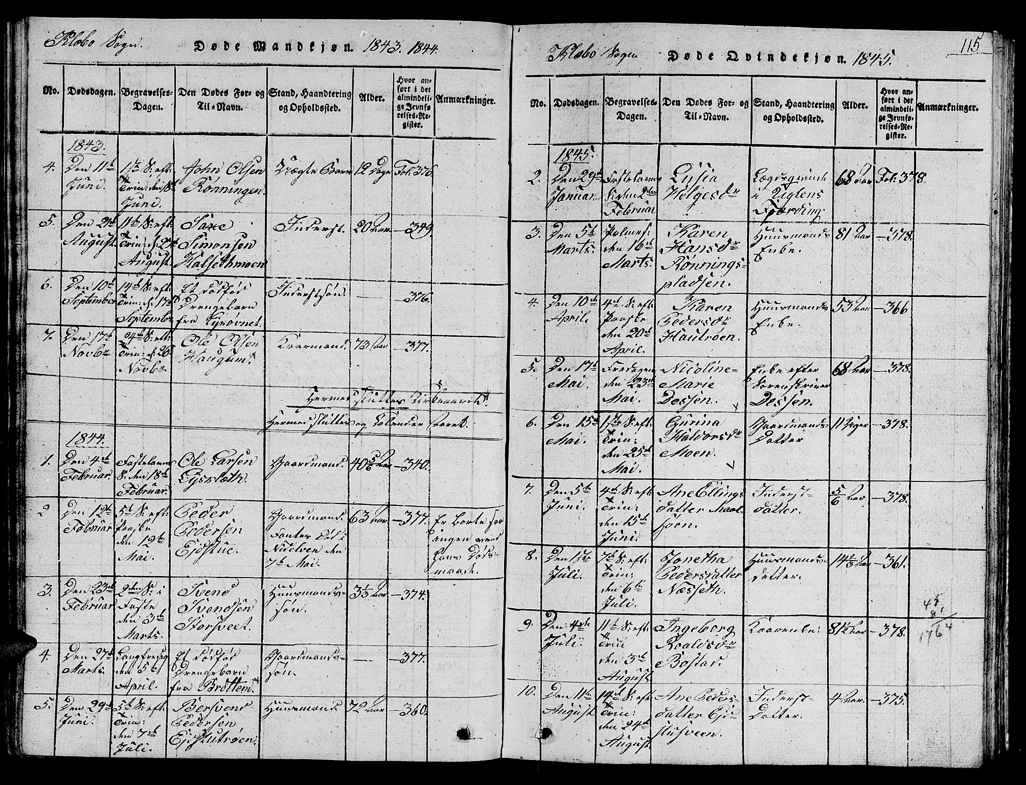 Ministerialprotokoller, klokkerbøker og fødselsregistre - Sør-Trøndelag, AV/SAT-A-1456/618/L0450: Parish register (copy) no. 618C01, 1816-1865, p. 115