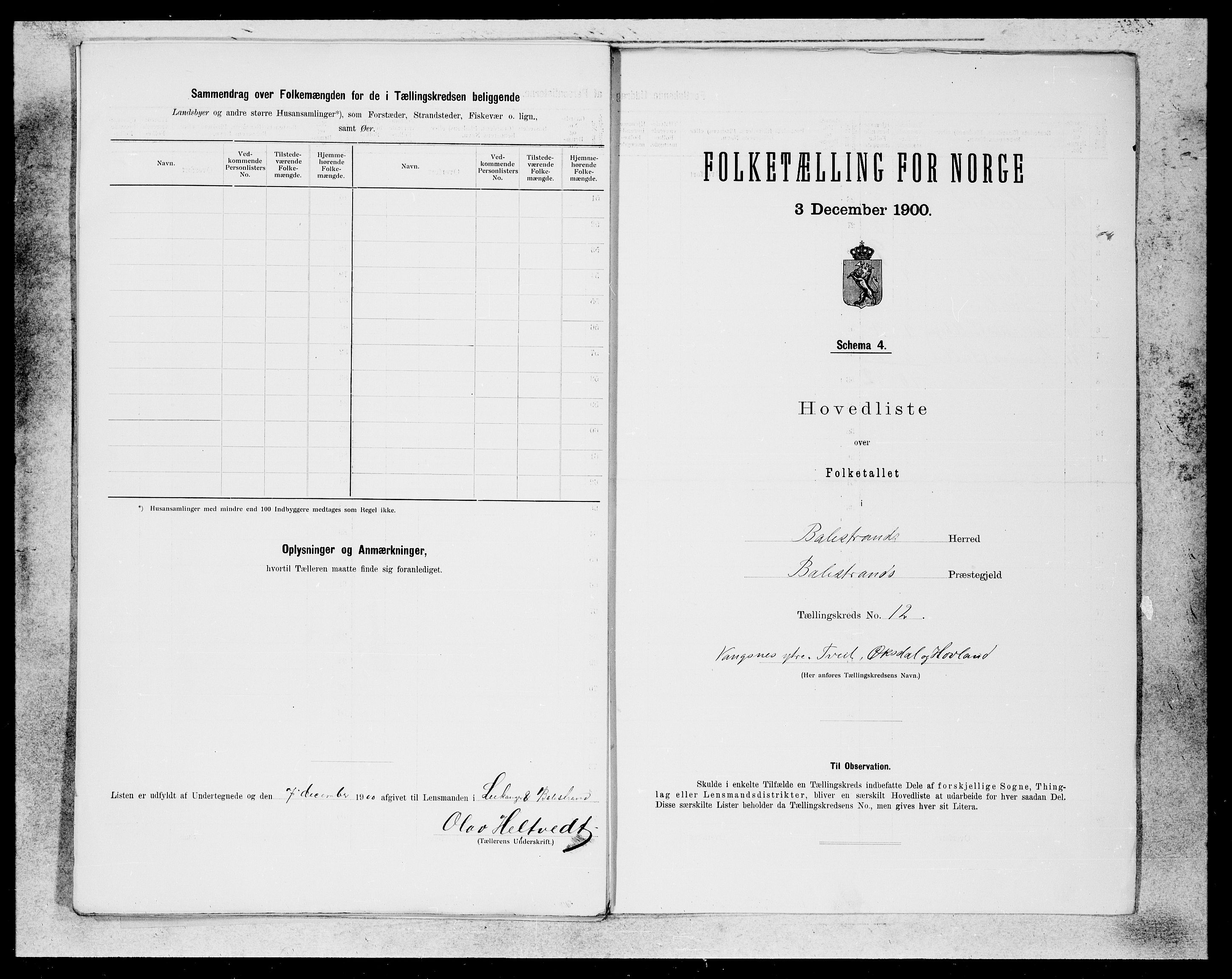 SAB, 1900 census for Balestrand, 1900, p. 23