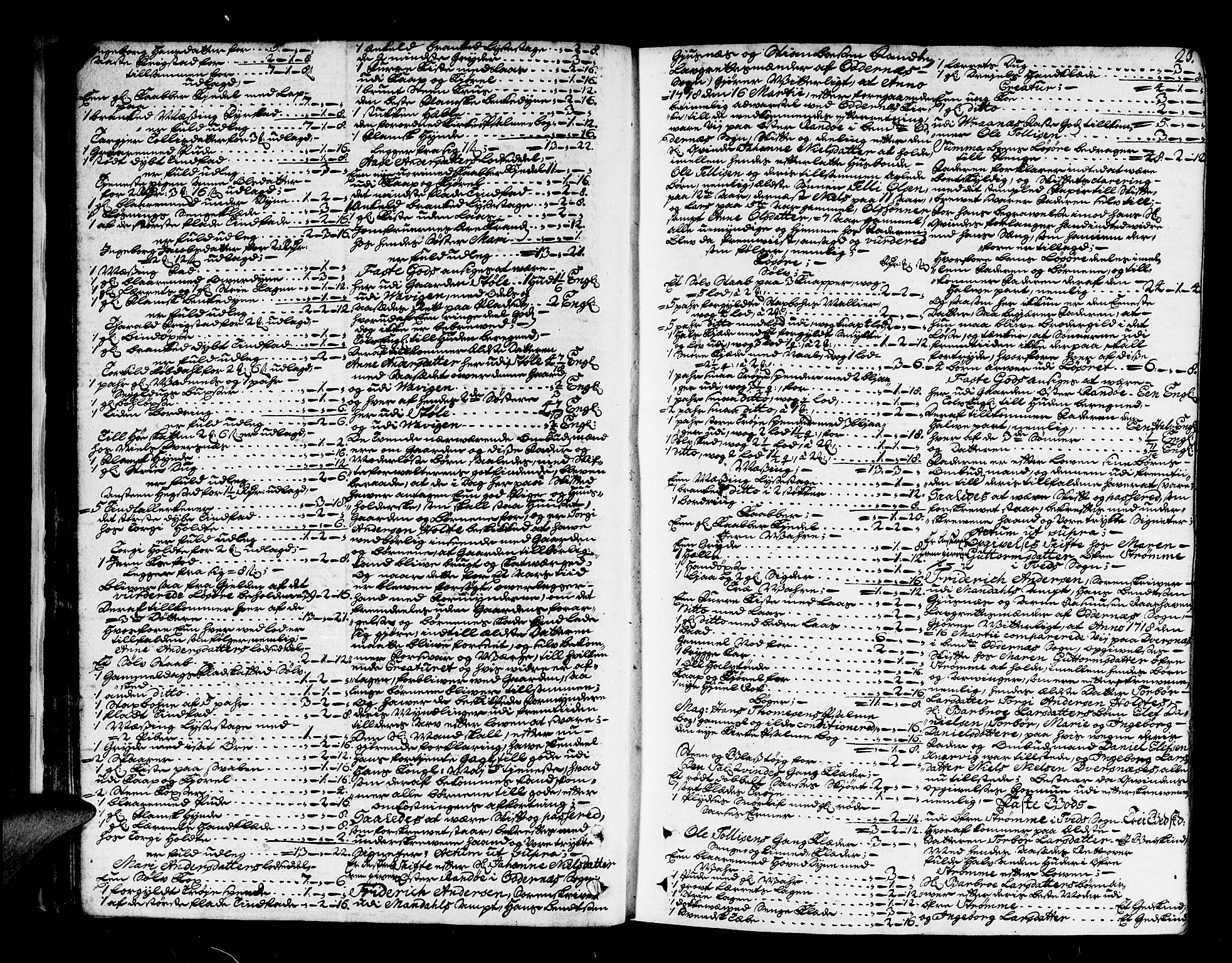 Mandal sorenskriveri, AV/SAK-1221-0005/001/H/Hc/L0013: Skifteprotokoll nr 6a, 1717-1729, p. 22b-23a